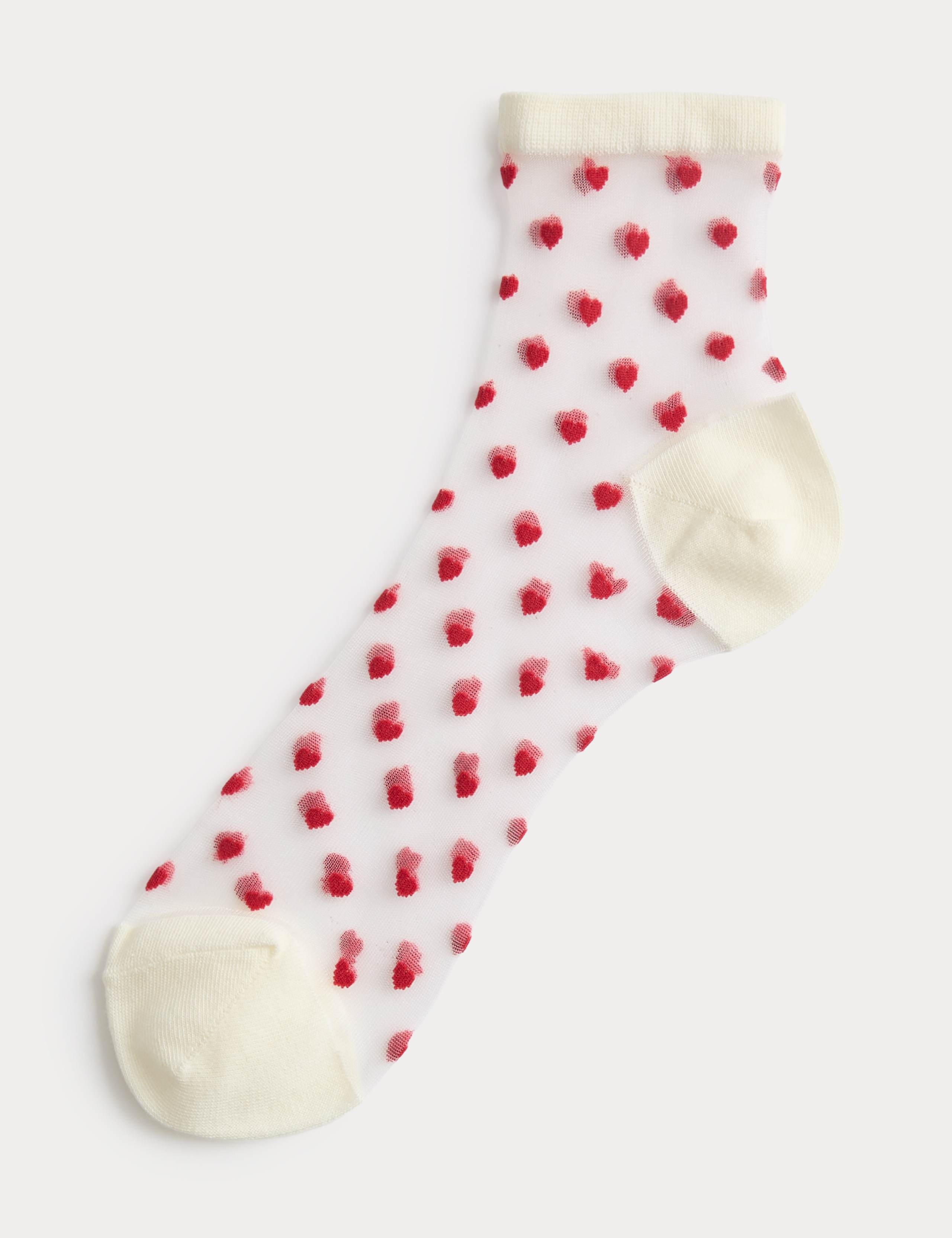 Sheer Heart Ankle High Socks