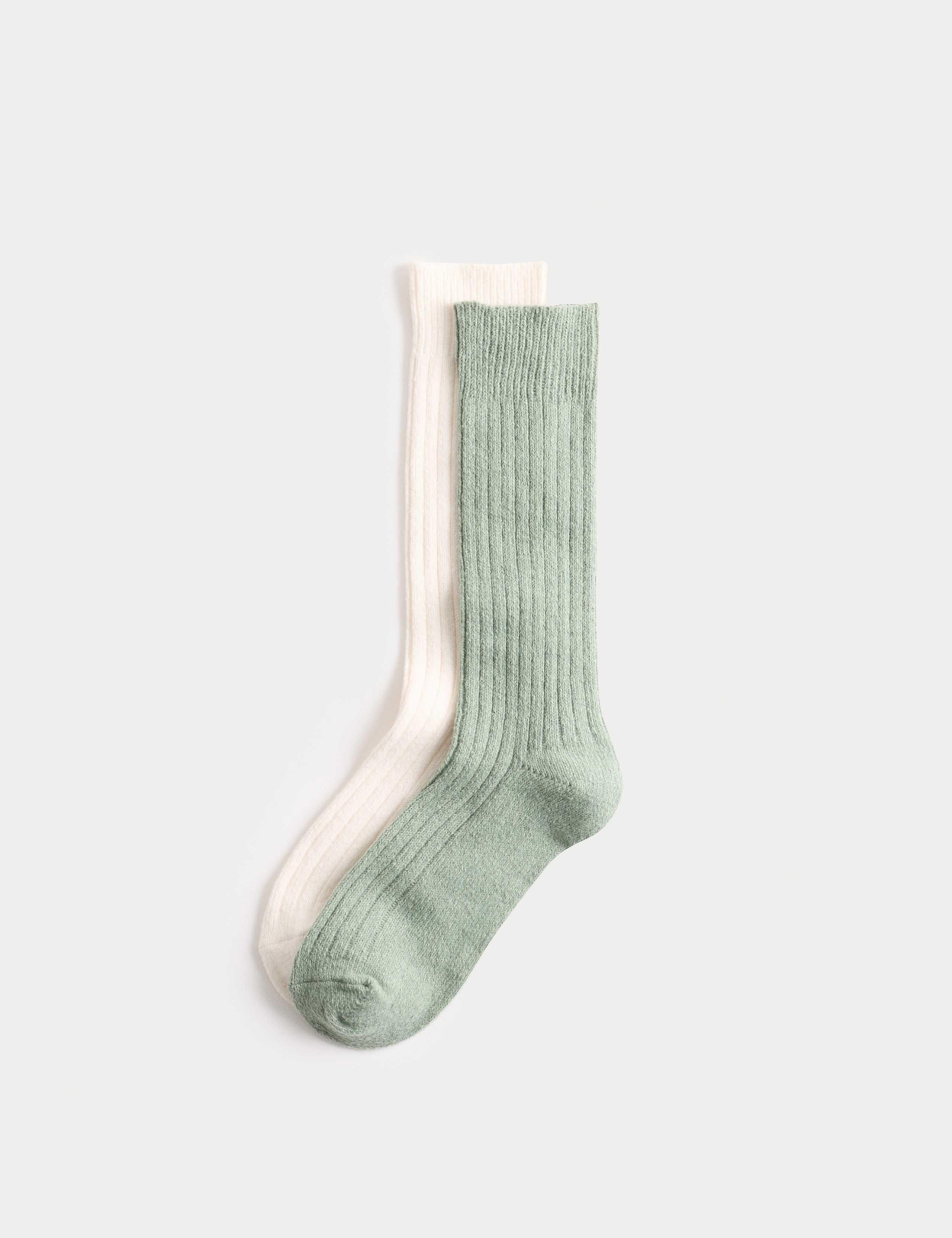2pk Mid Calf Slipper Socks