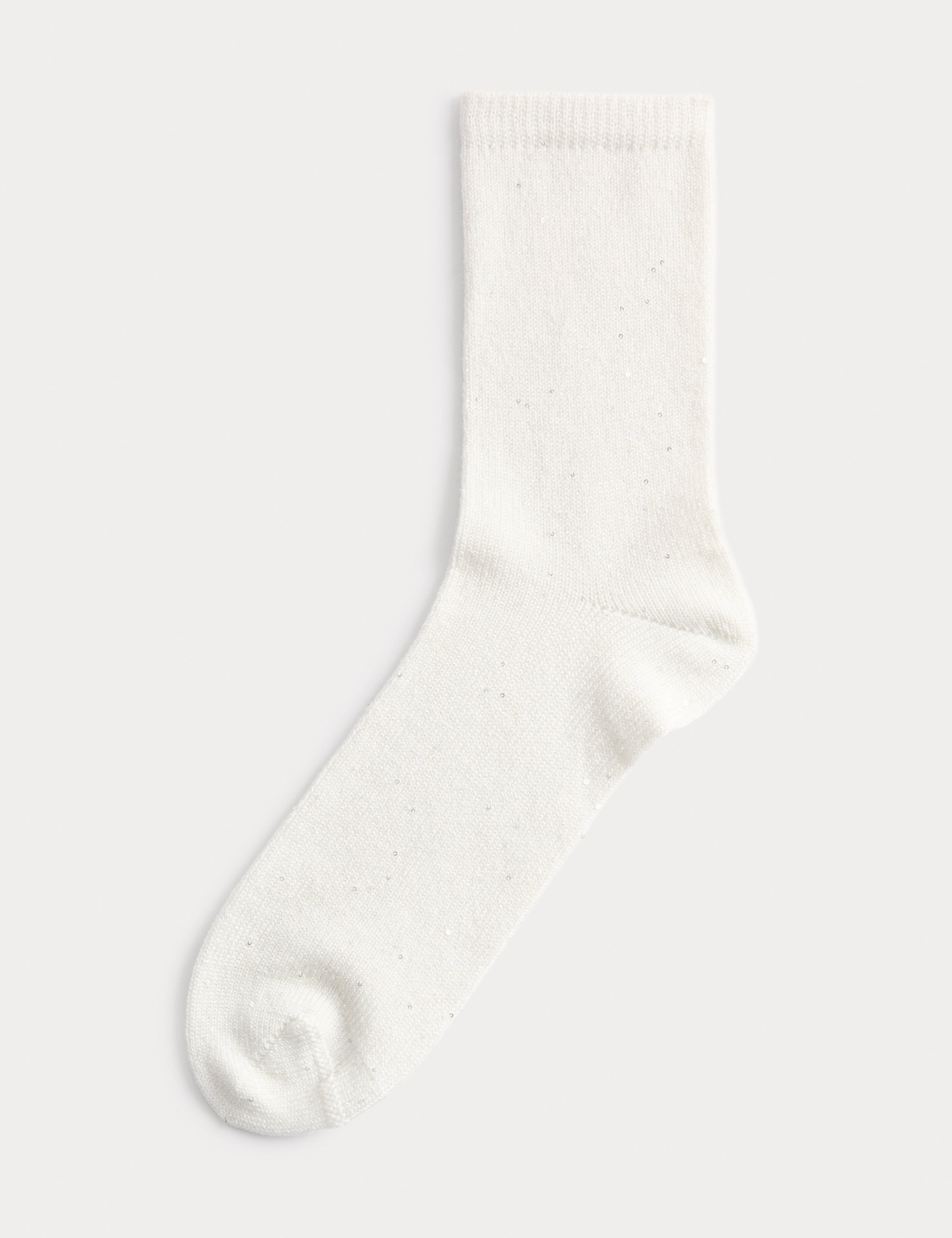 Sequin Ankle High Socks with Cashmere