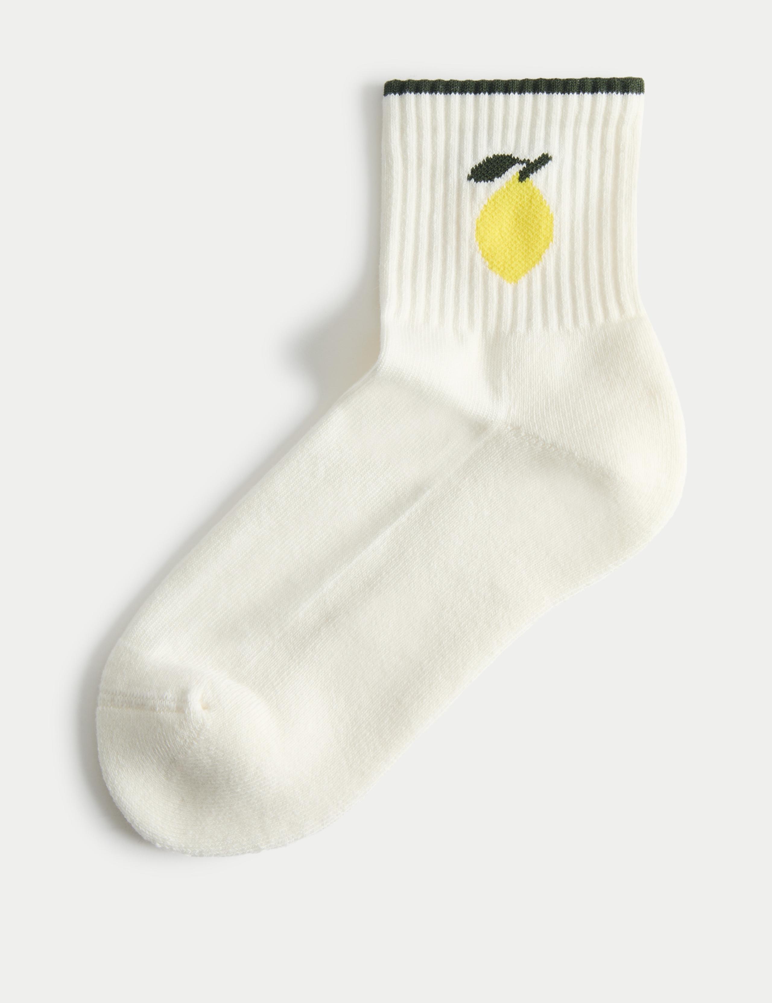 Cotton Rich Patterned Quarter Socks