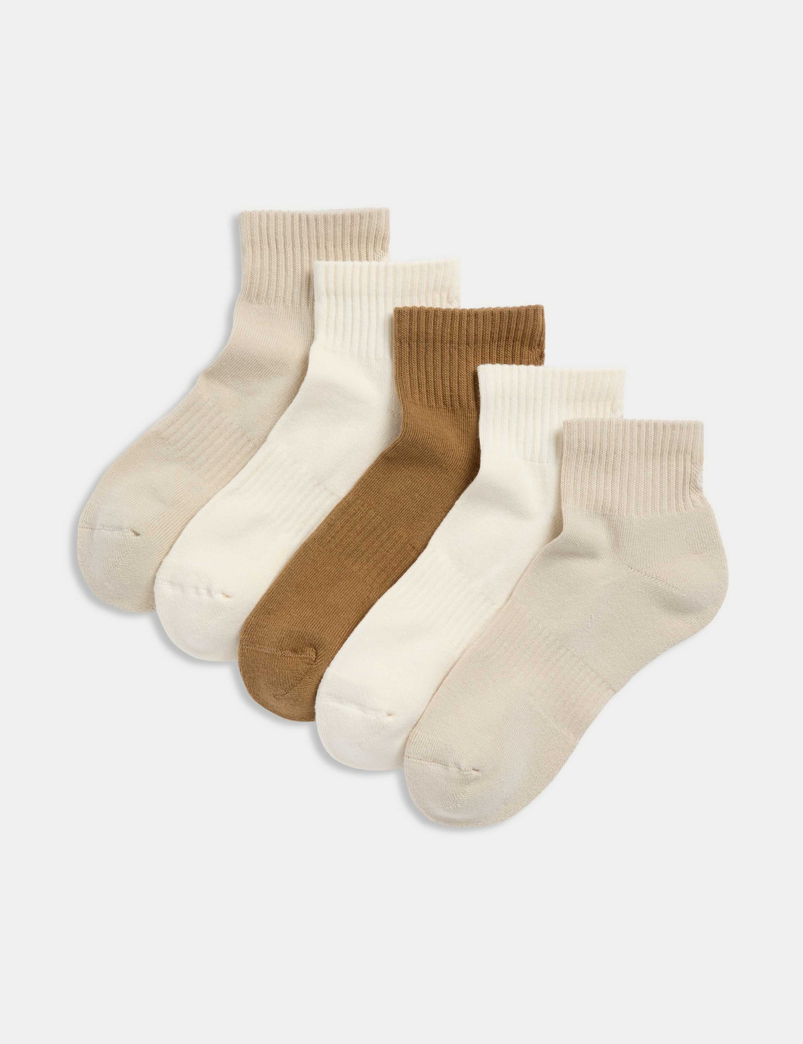 5pk Cotton Rich Cushioned Anklets