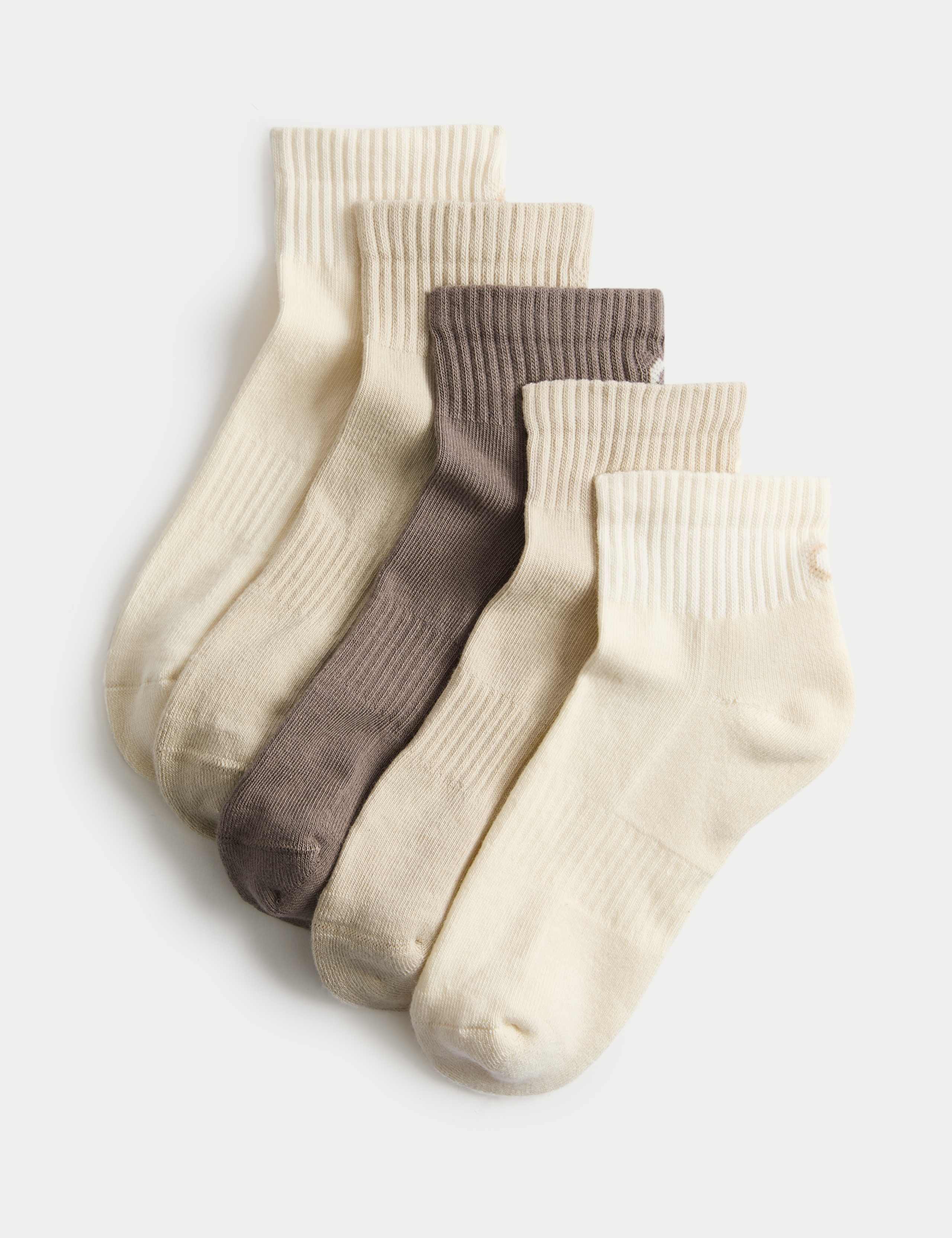 5pk Cotton Rich Cushioned Anklets