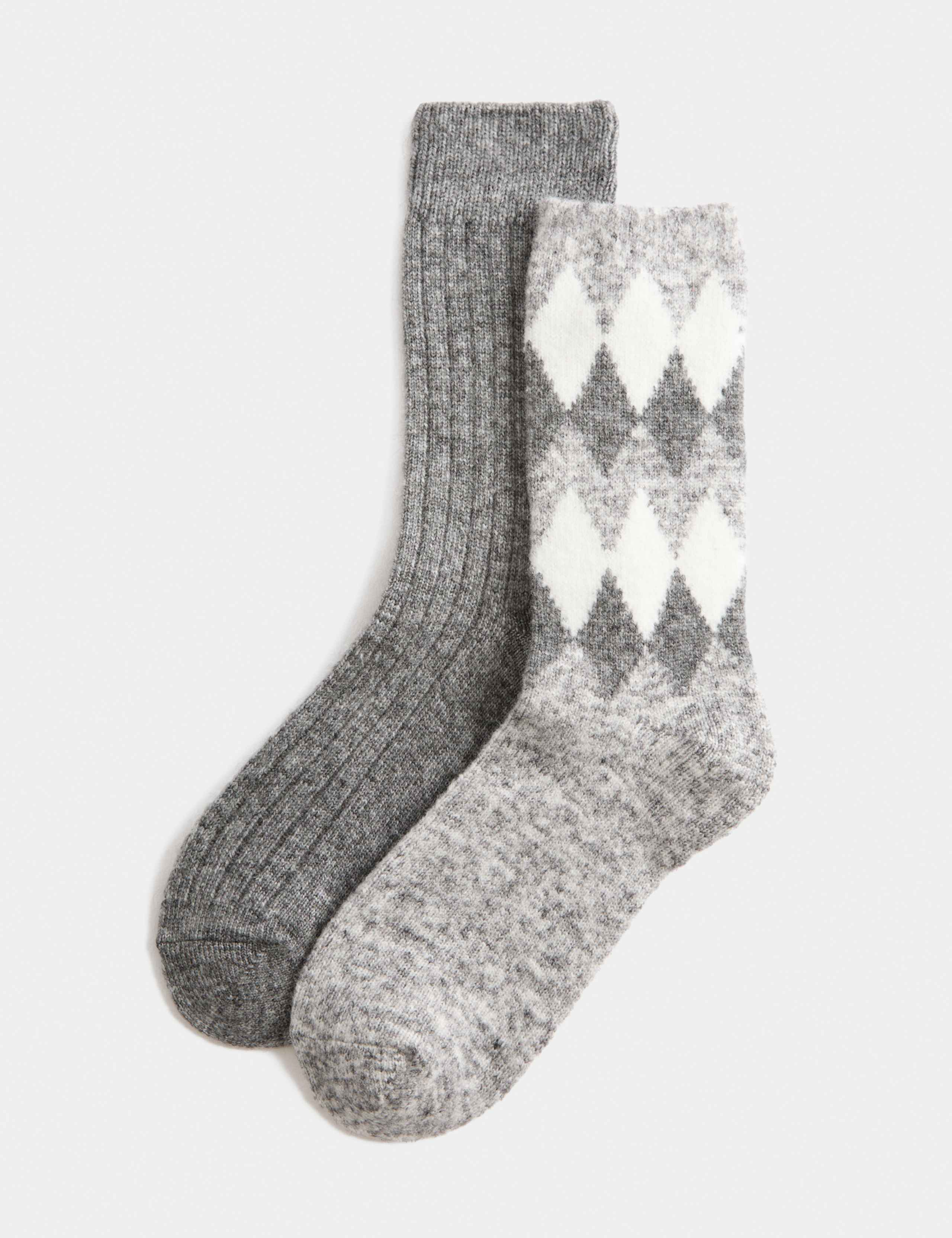 2 Pack Thermal Harlequin Boot Socks