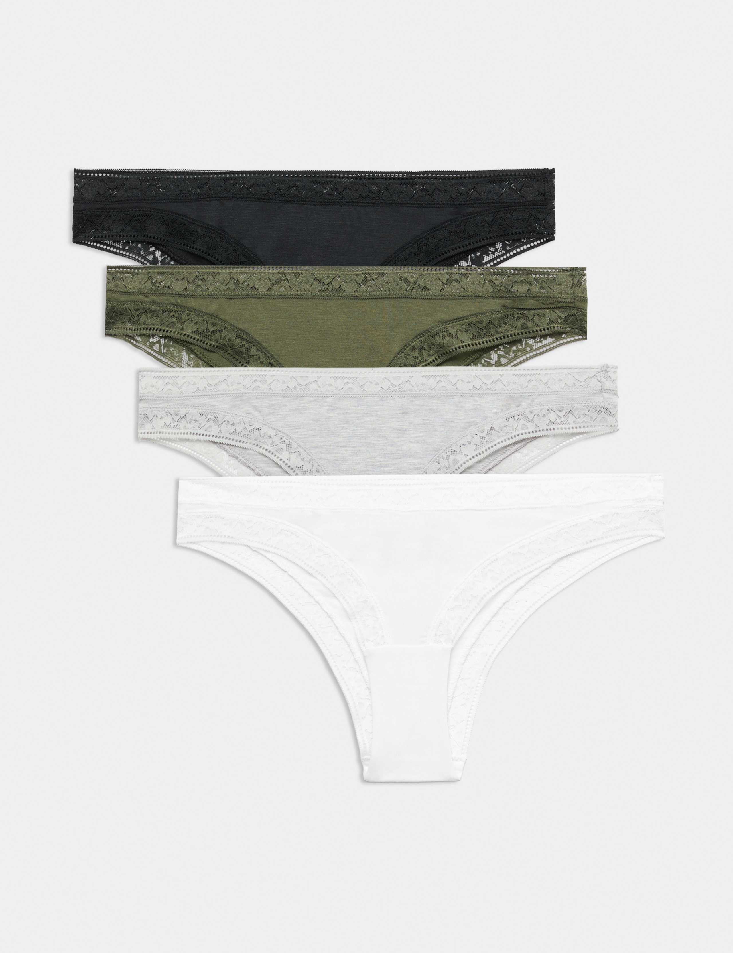 4pk Modal Blend Brazilian Knickers with Silk