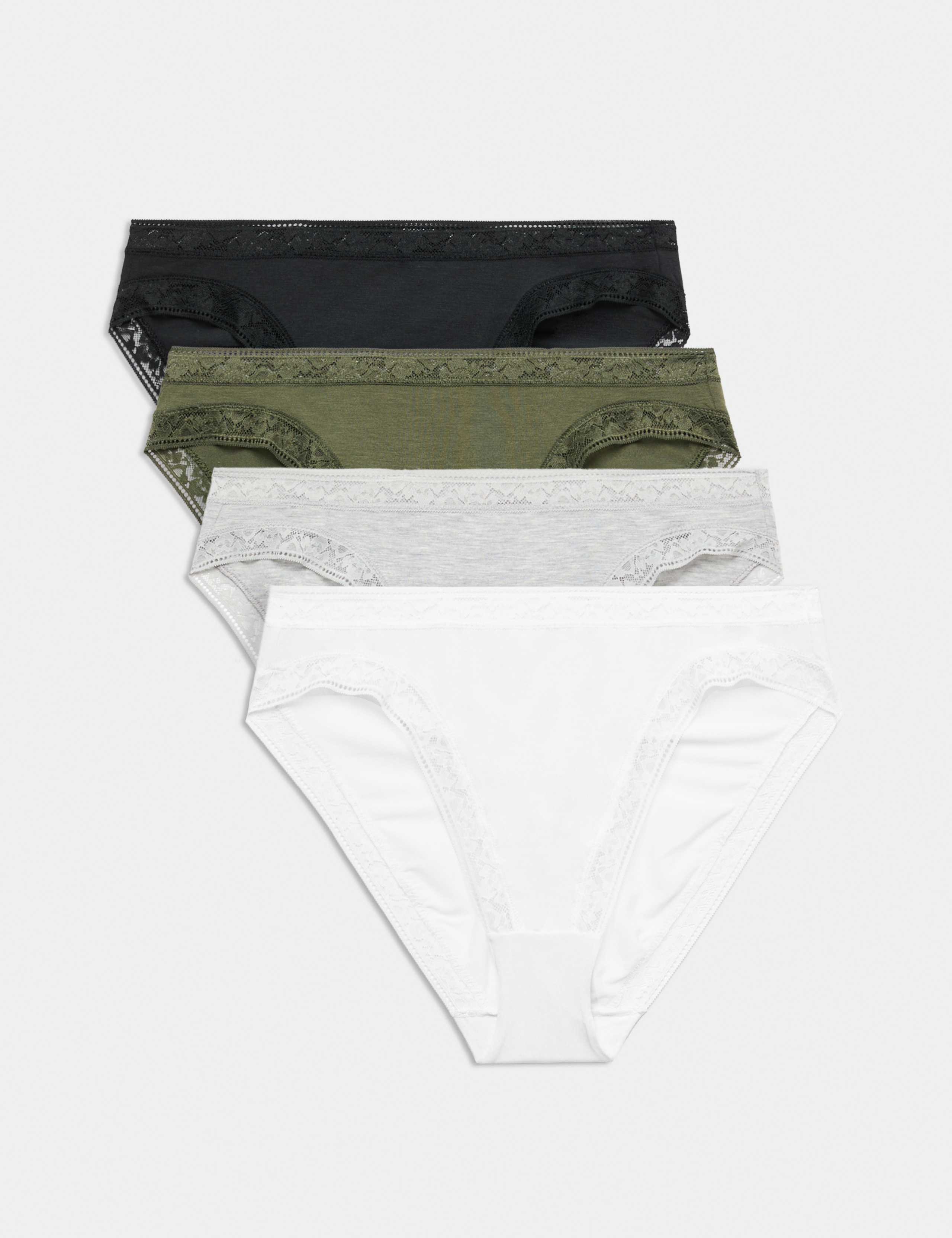 4pk Modal Rich with Silk High Leg Knickers
