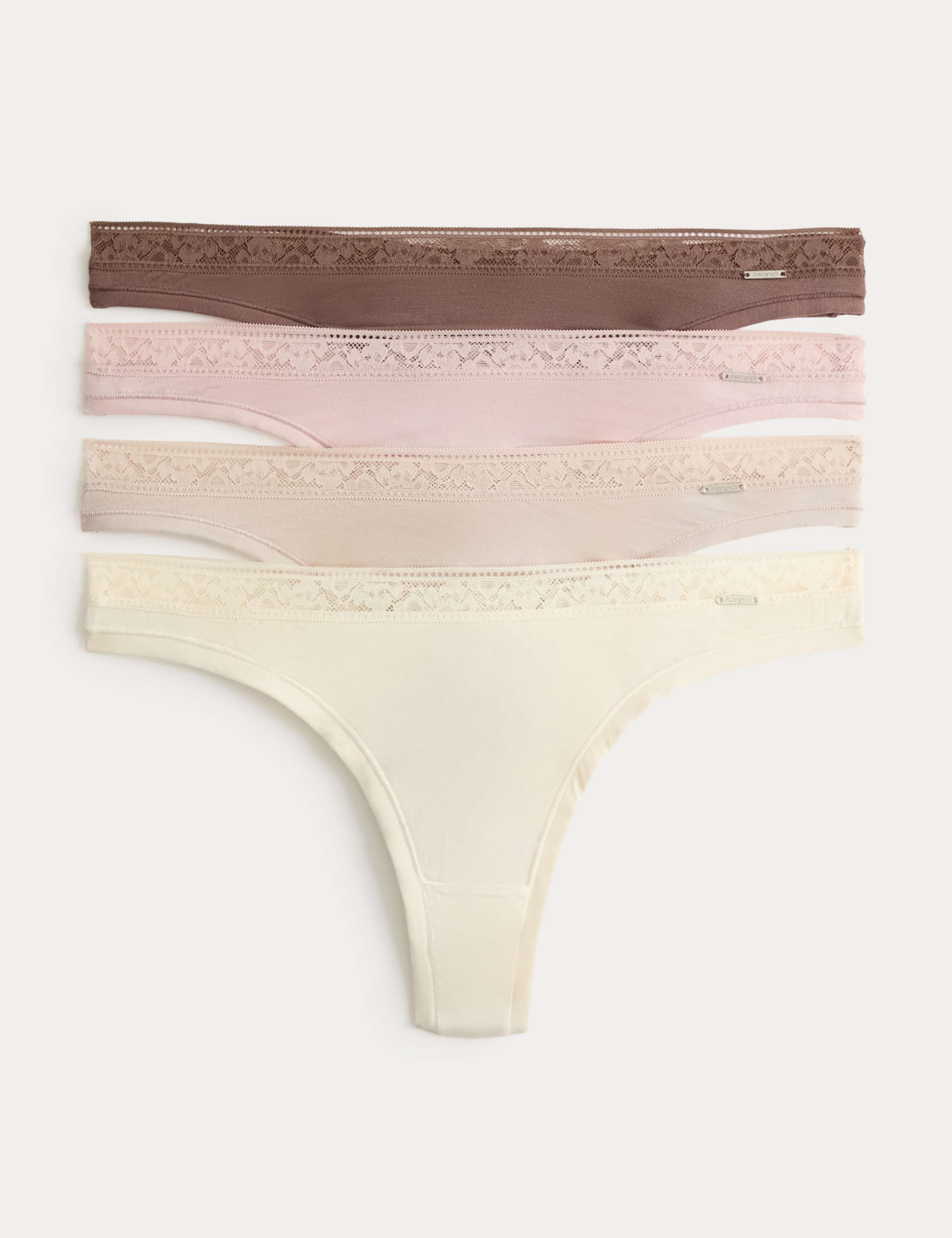 4 Pack Modal with Silk & Lace Thongs
