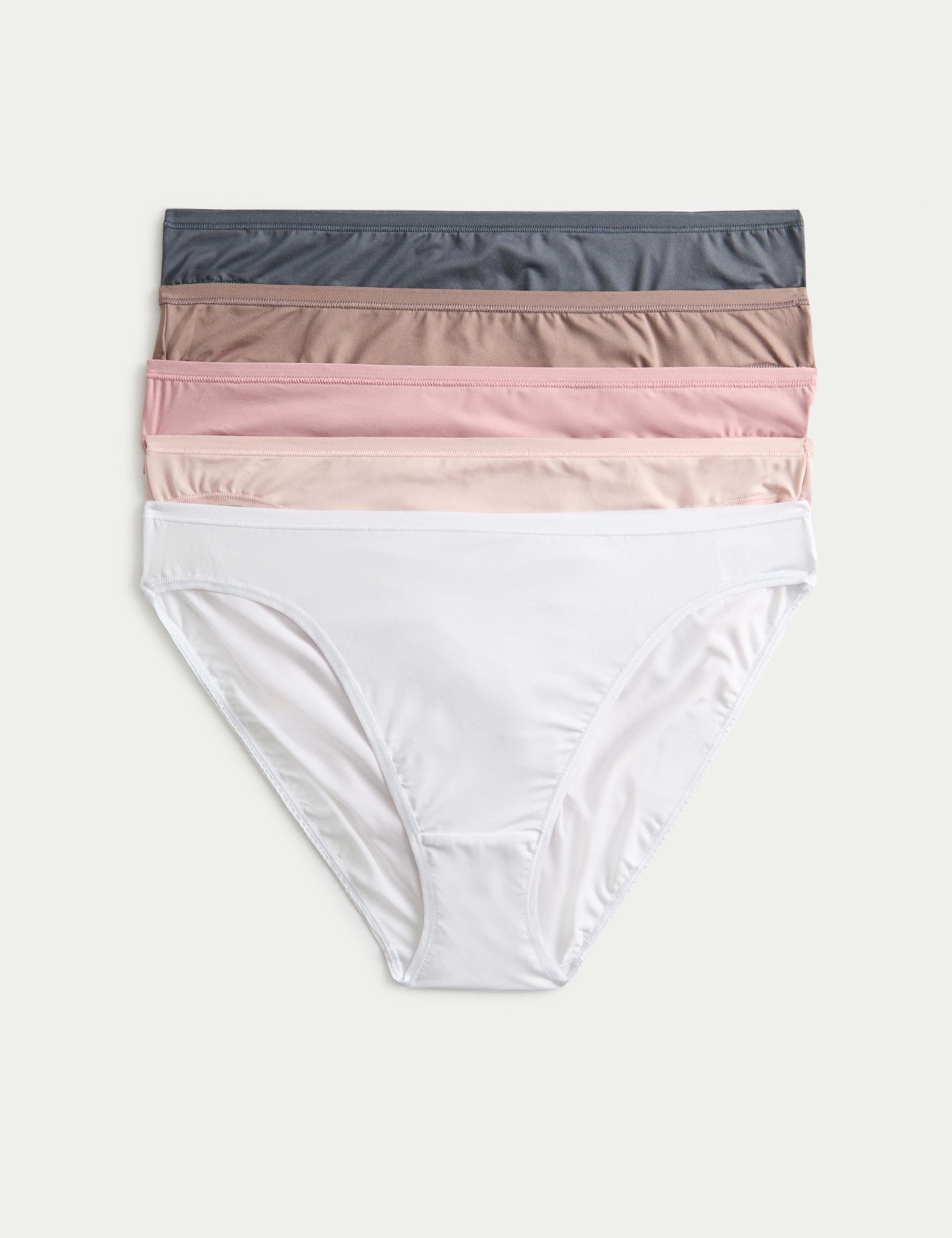 5pk Microfibre High Leg Knickers