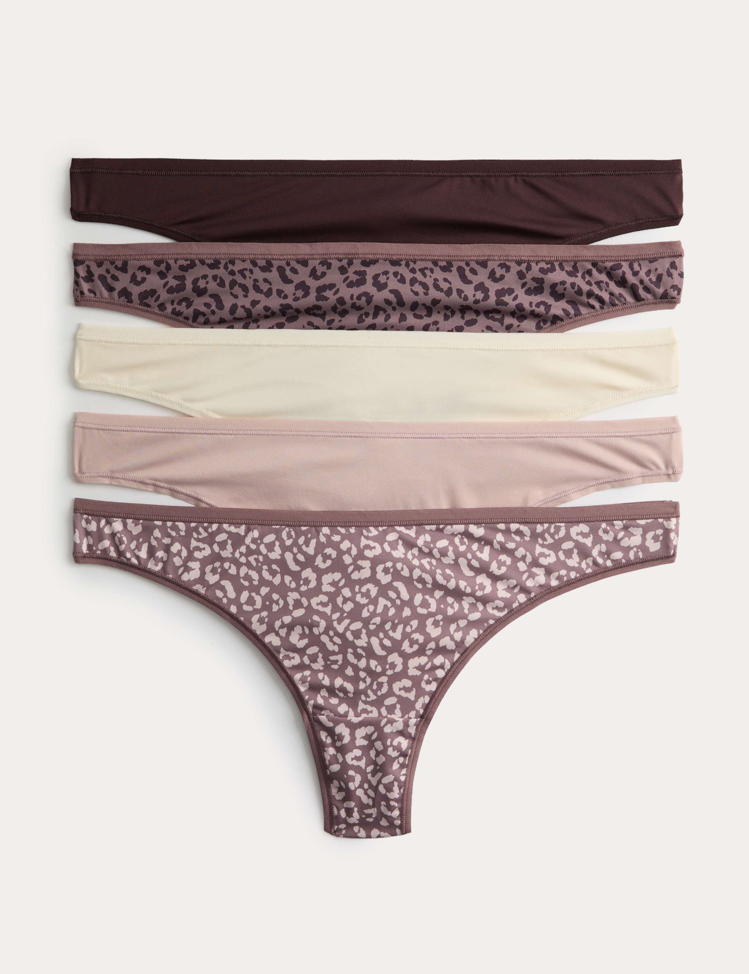 5pk Microfibre Low Rise Thongs