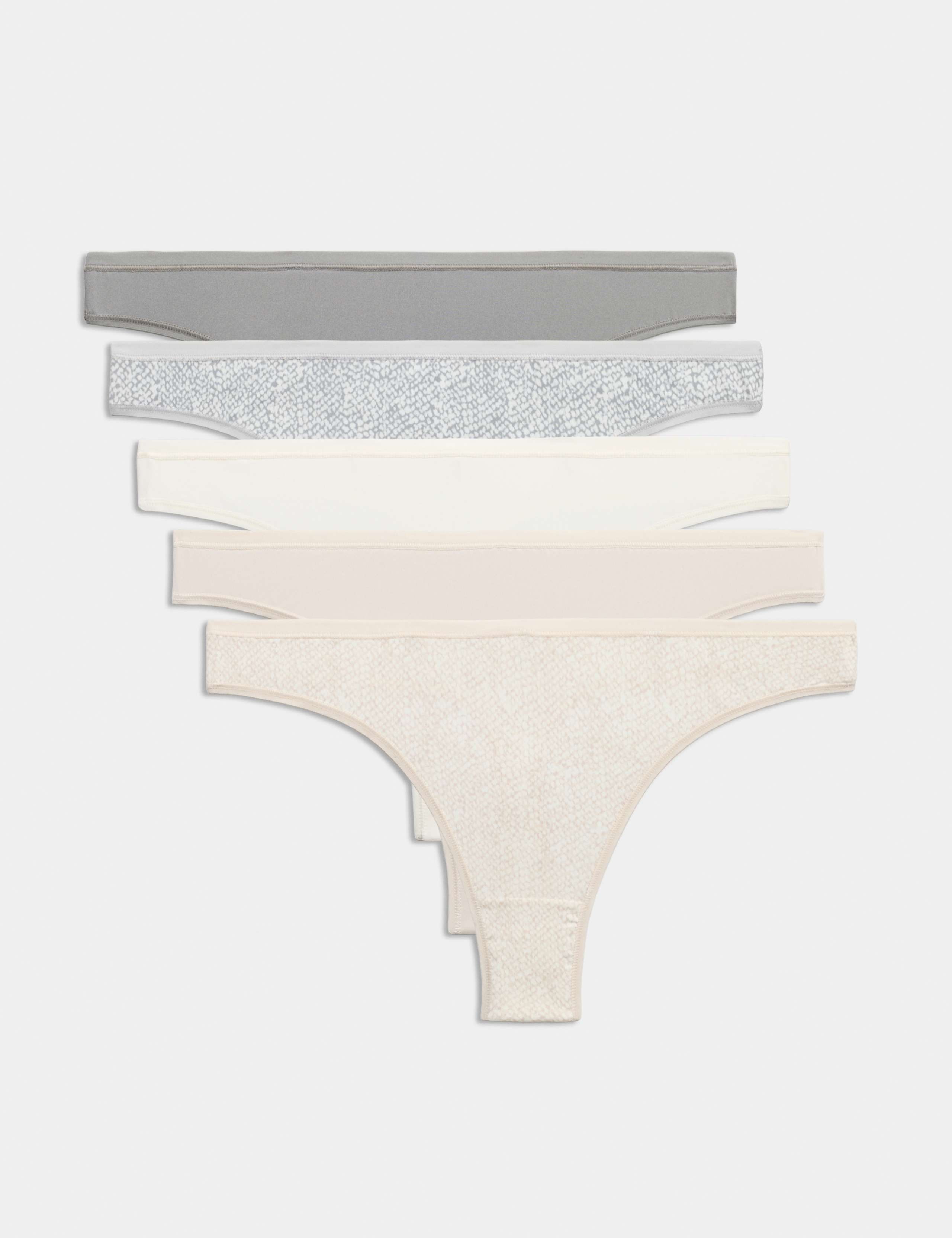 5pk Microfibre Low Rise Thongs