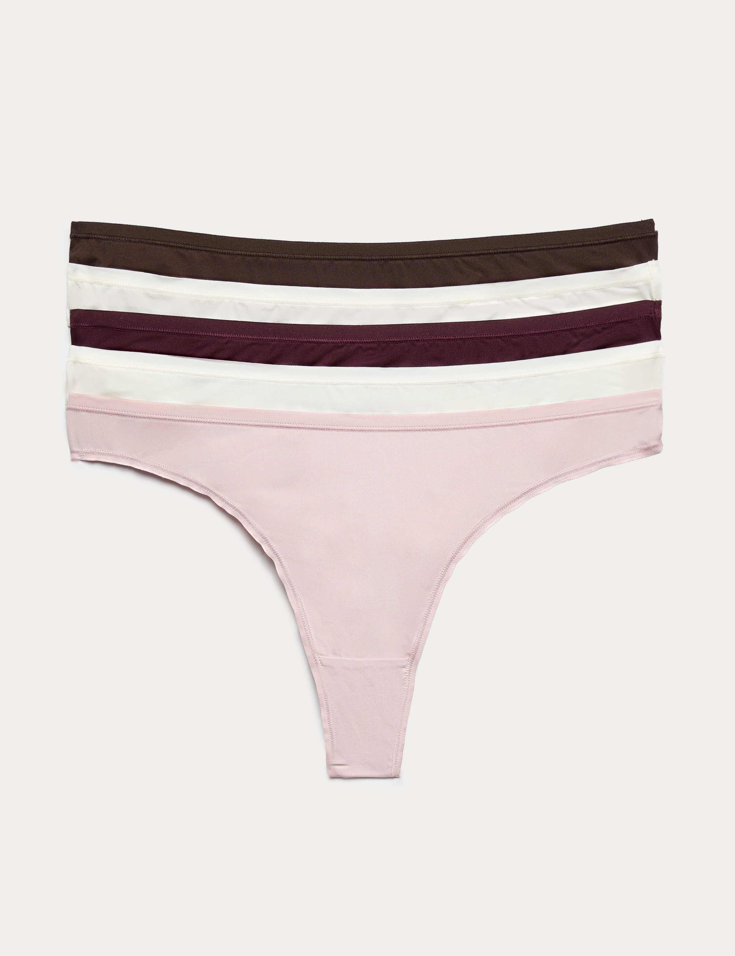 5pk Microfibre Low Rise Thongs