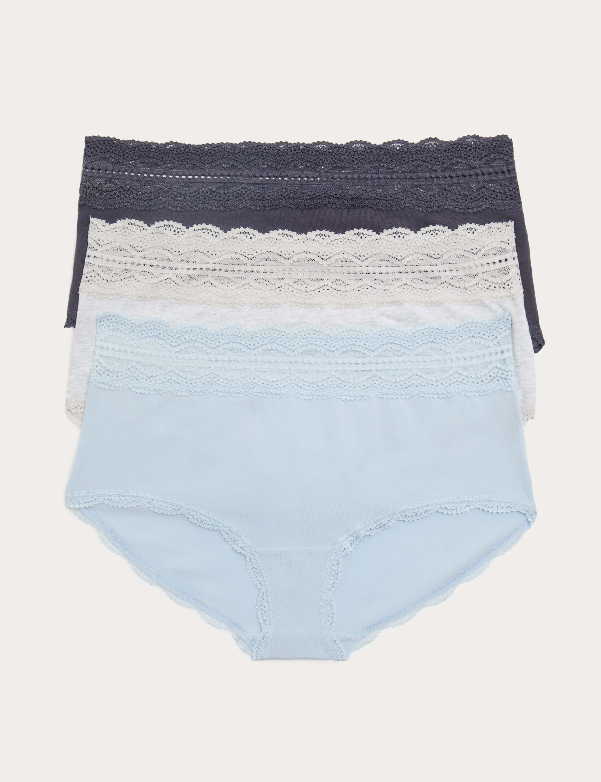 3pk Cotton Rich High Rise Shorts
