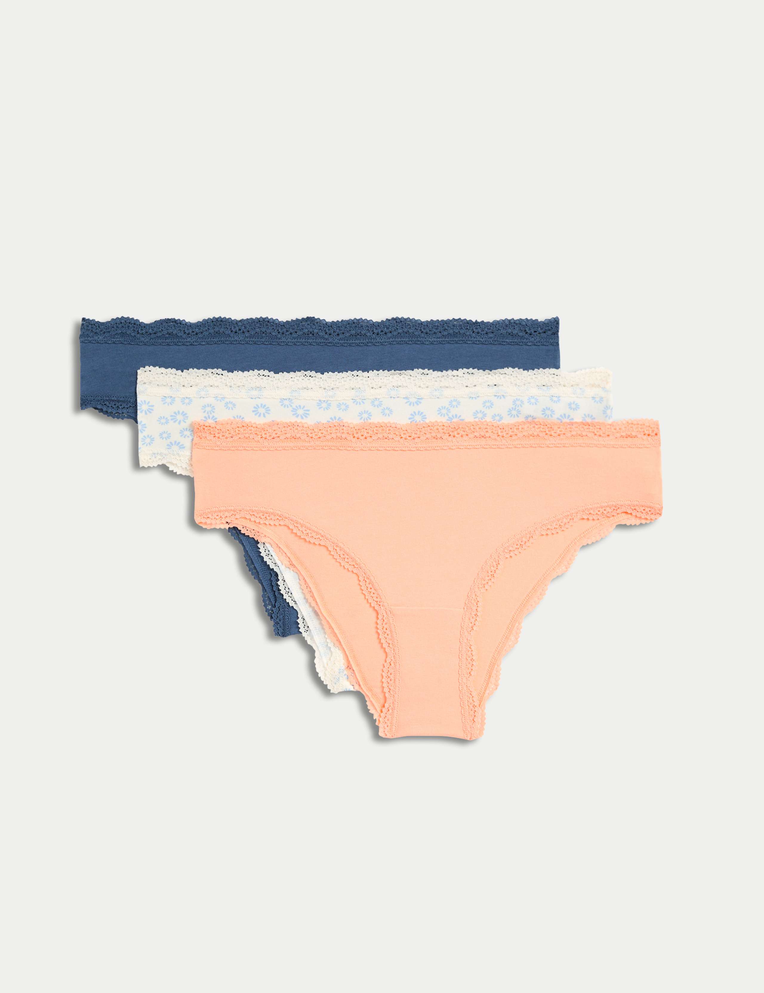 3pk Cotton Rich Brazilian Knickers