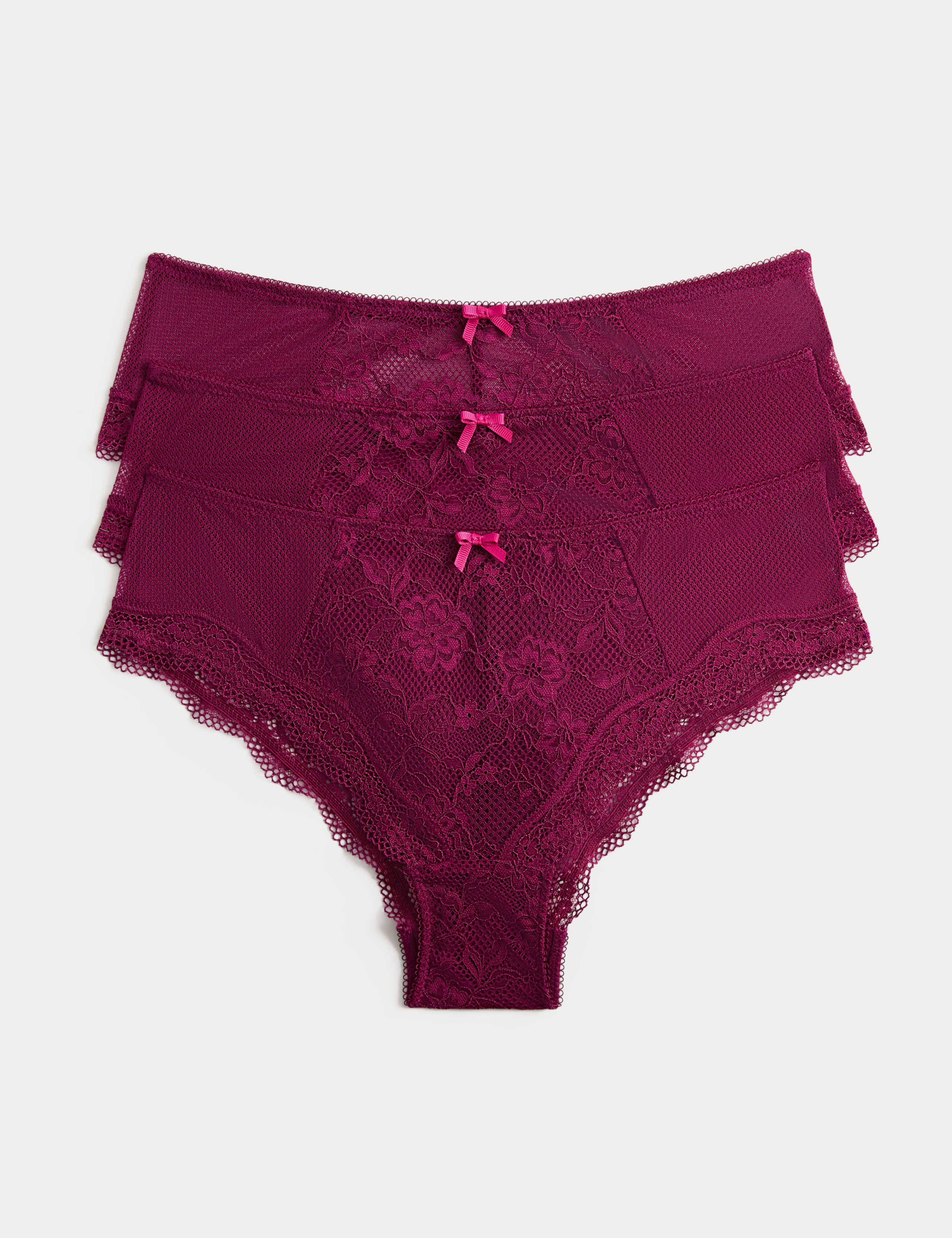 3 Pack Jasmine All Over Lace Hipster Knickers