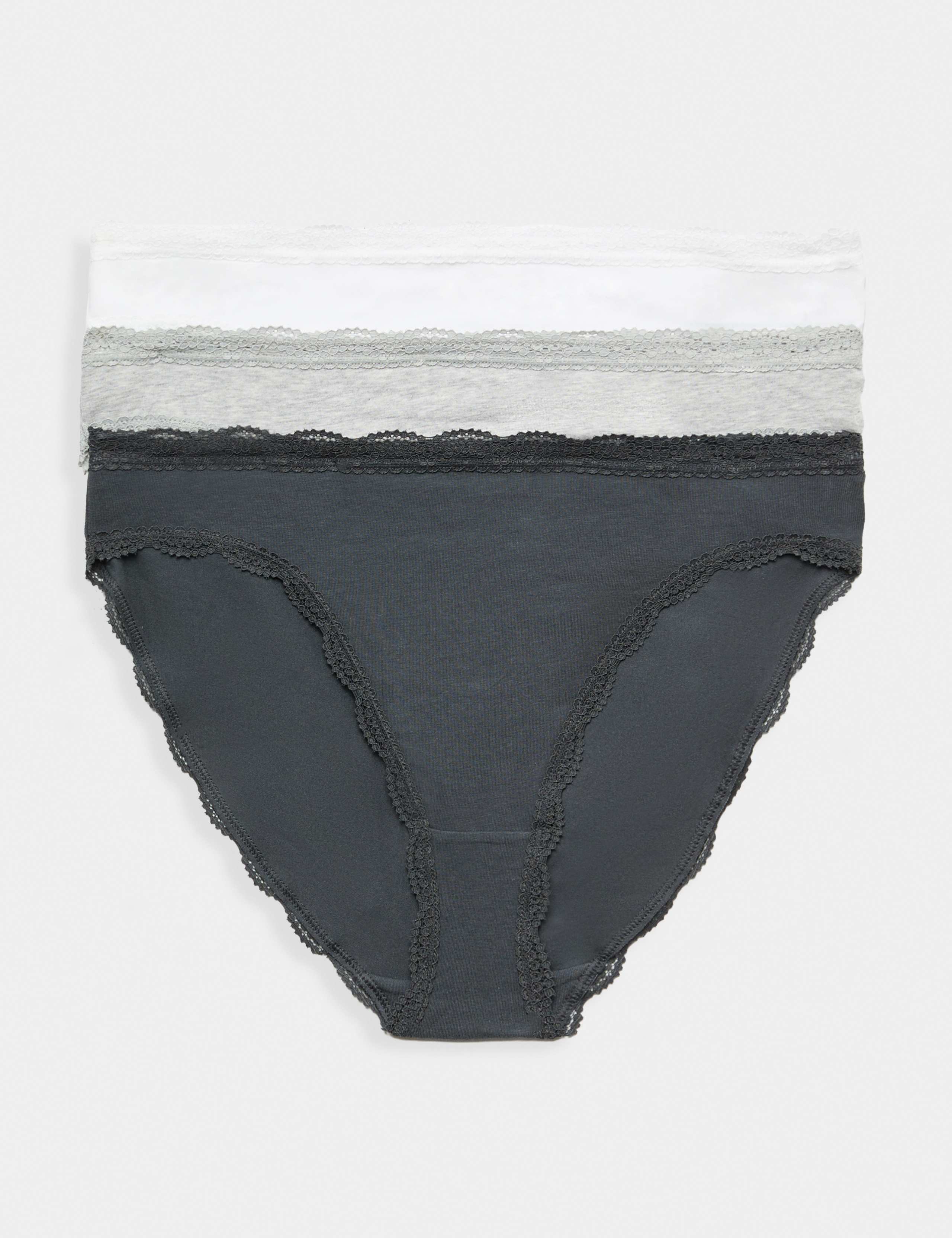3pk Cotton Rich High Leg Knickers