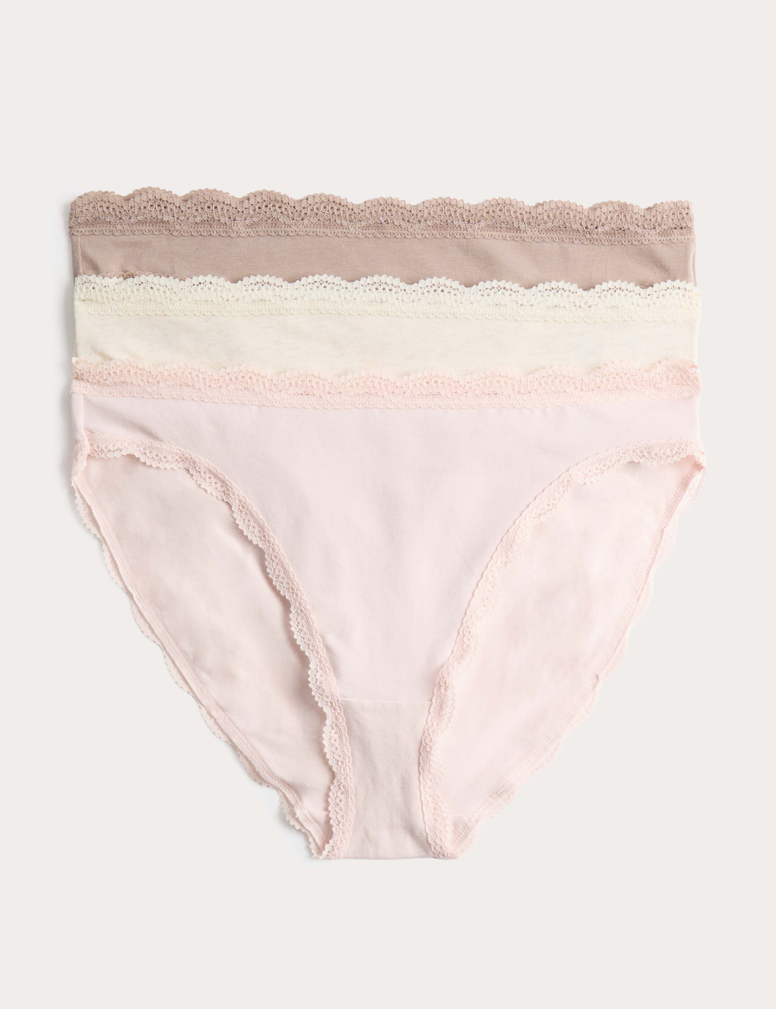 3pk Cotton Rich High Leg Knickers