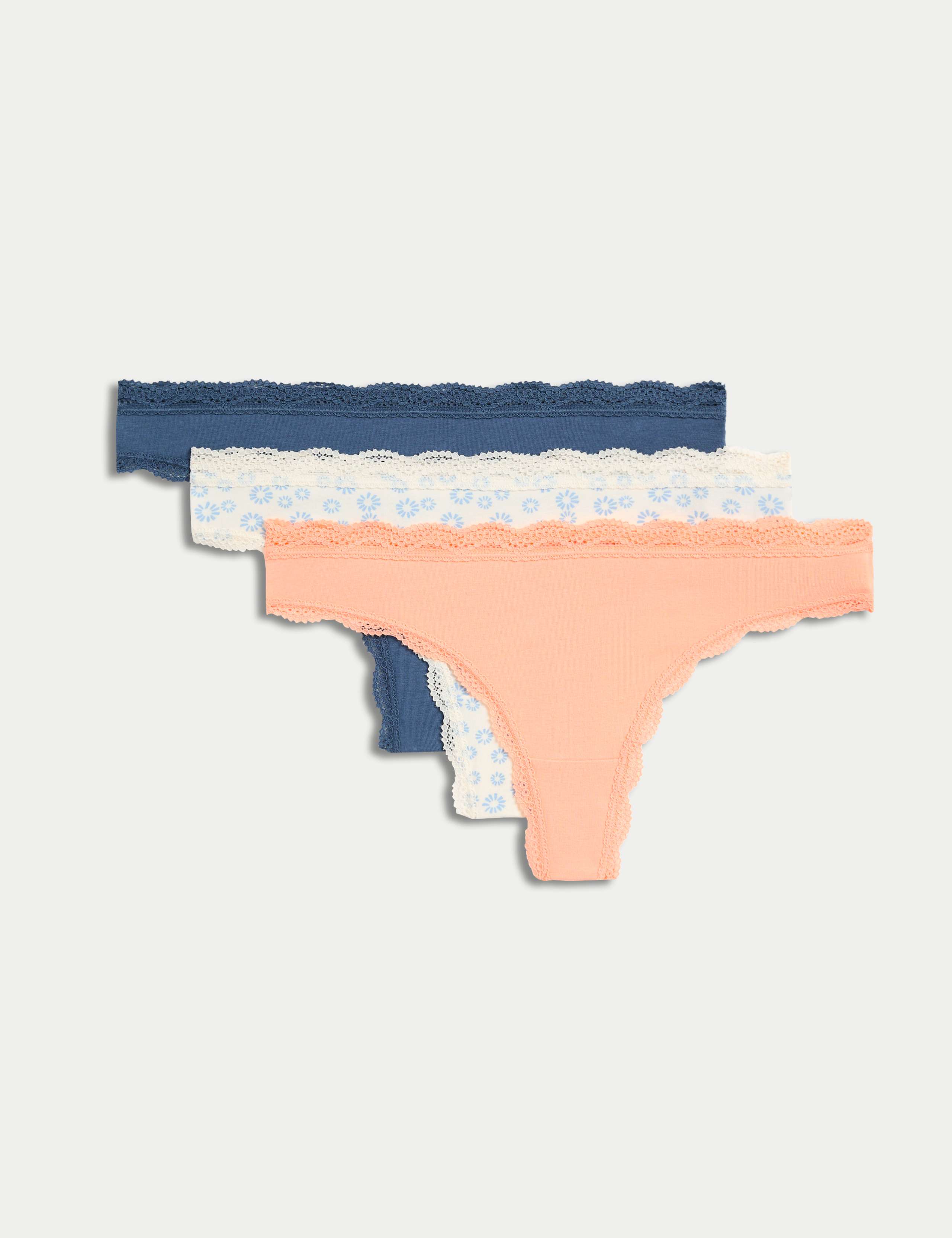 3pk Cotton Rich Thongs