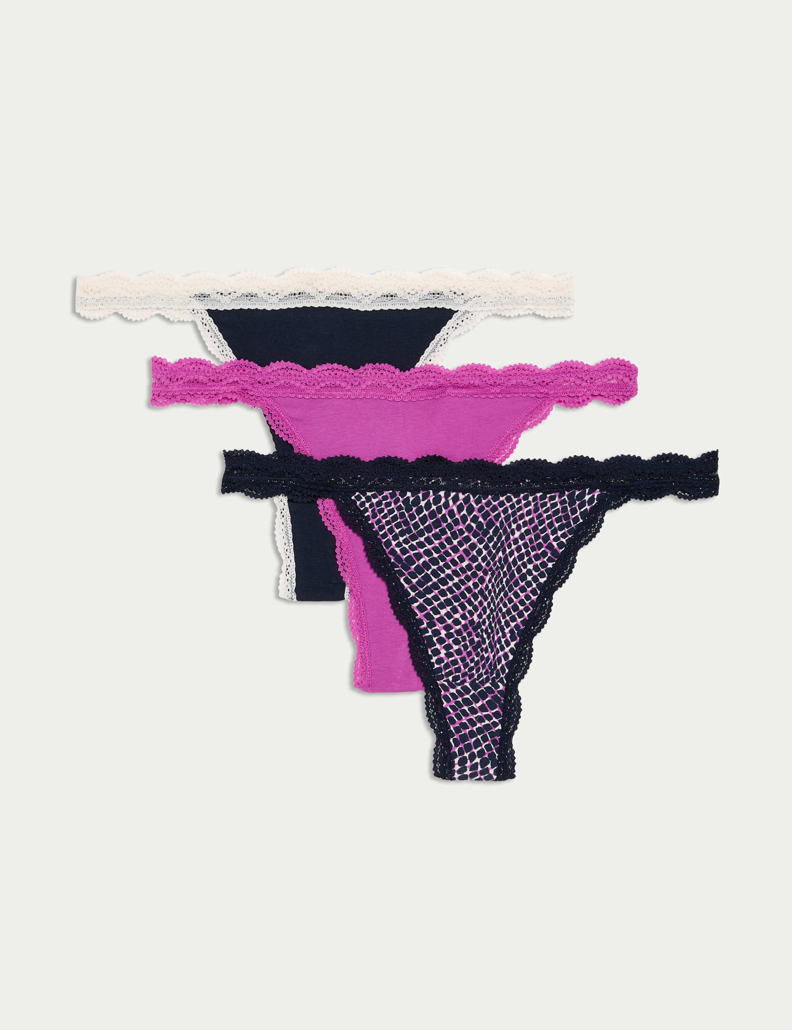 3pk Cotton Rich Tanga Thongs