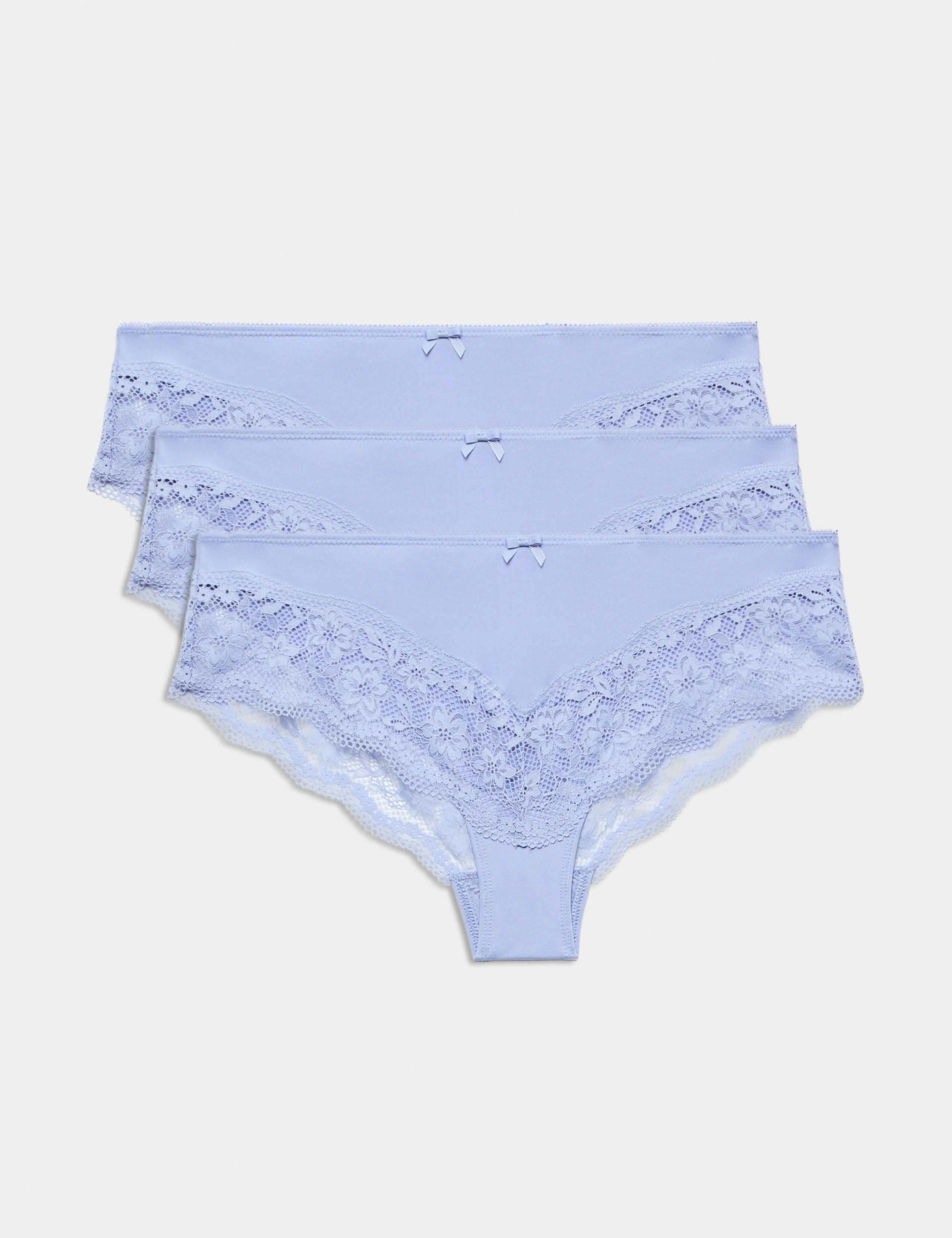 3 Pack Jasmine Lace Trim Brazilian Knickers