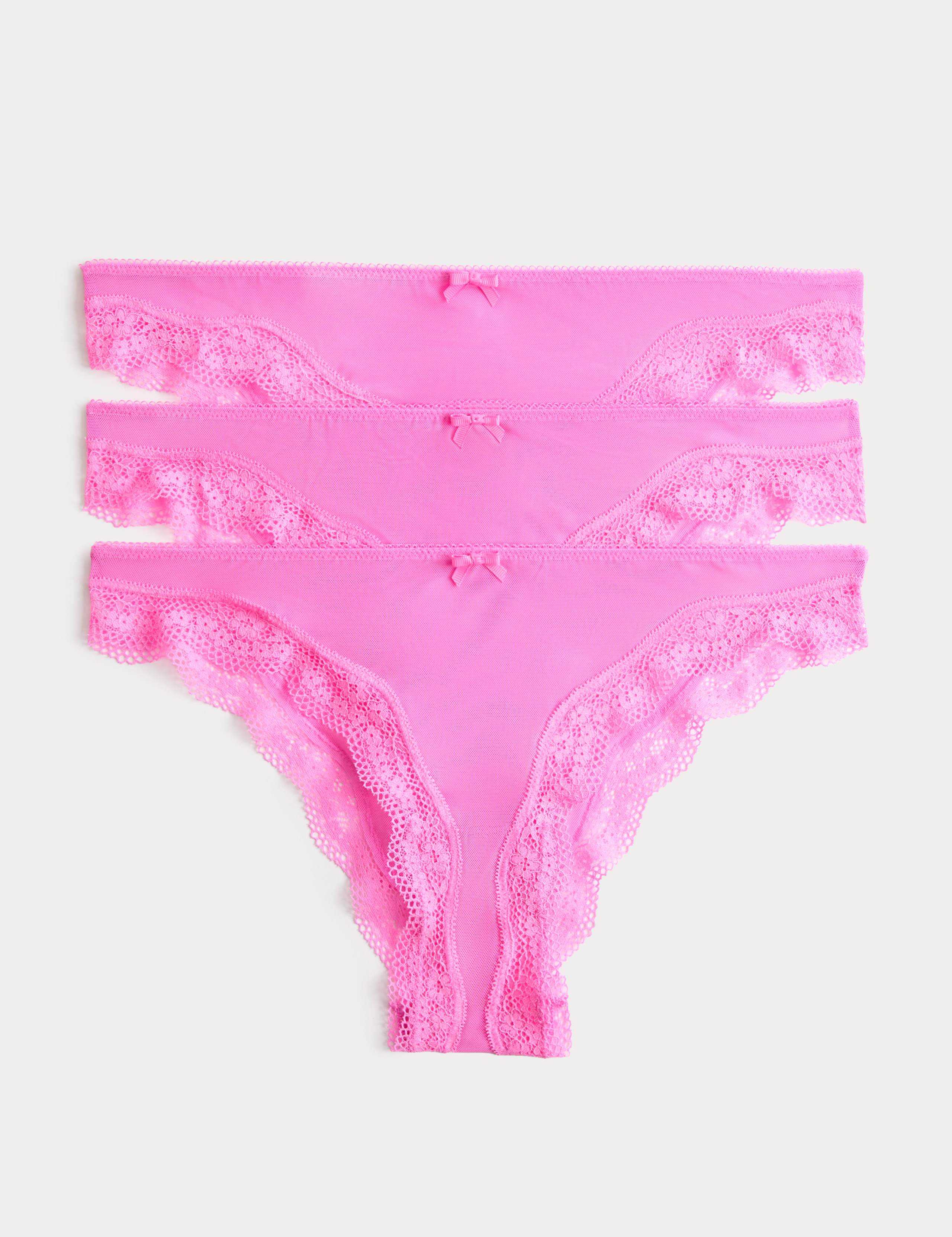 3 Pack Jasmine Mesh Brazilian Knickers