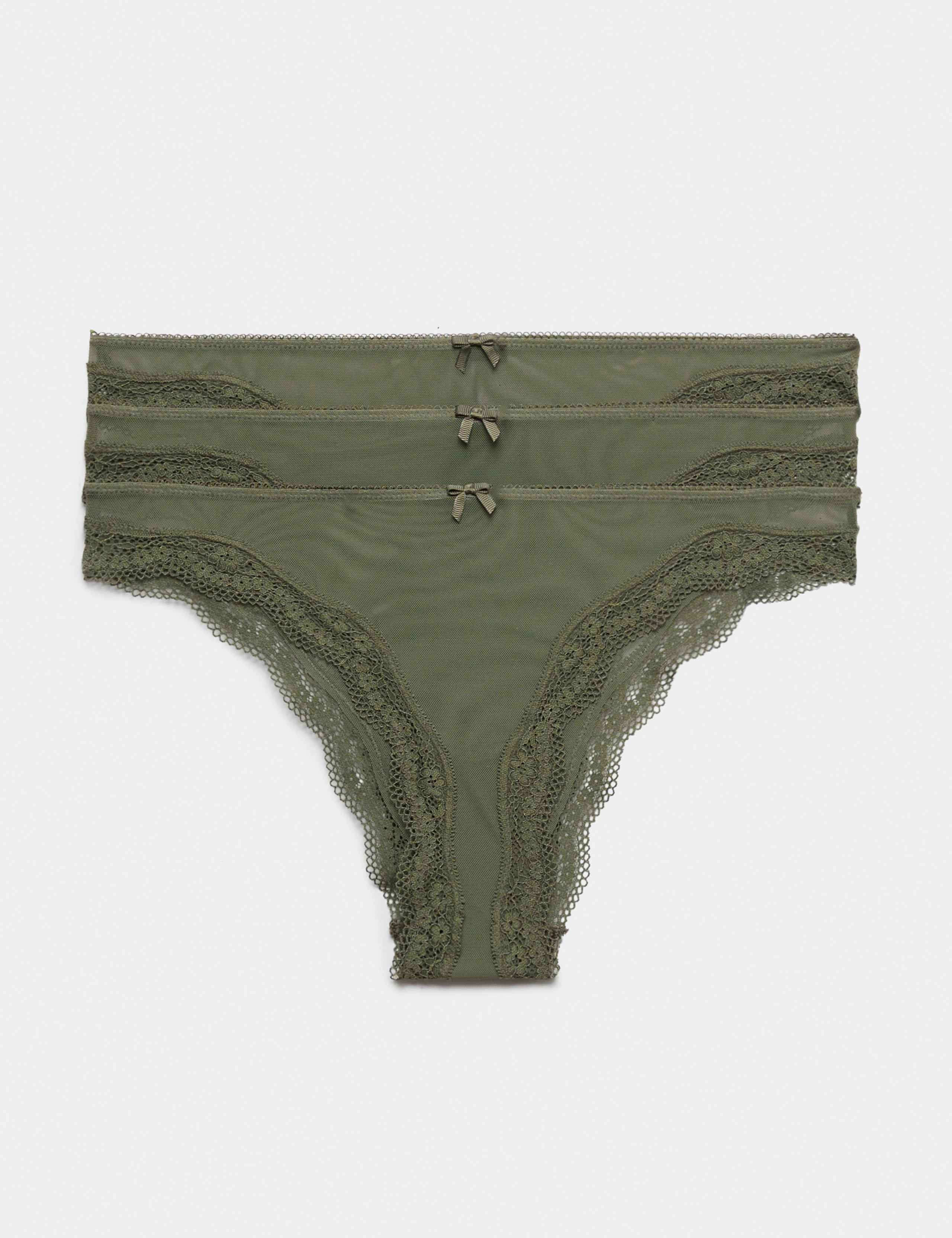 3 Pack Jasmine Mesh Brazilian Knickers