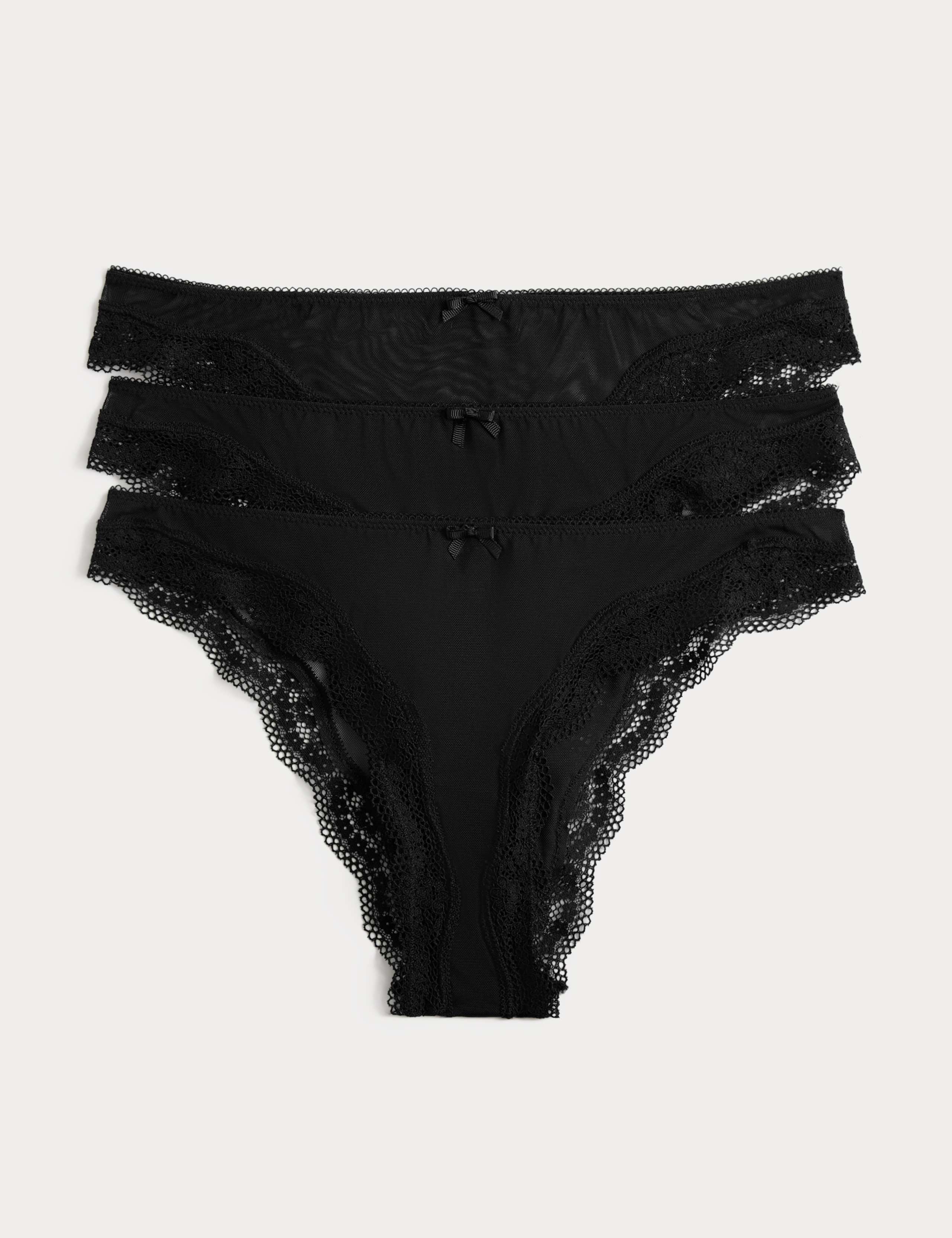 3 Pack Jasmine Mesh Brazilian Knickers