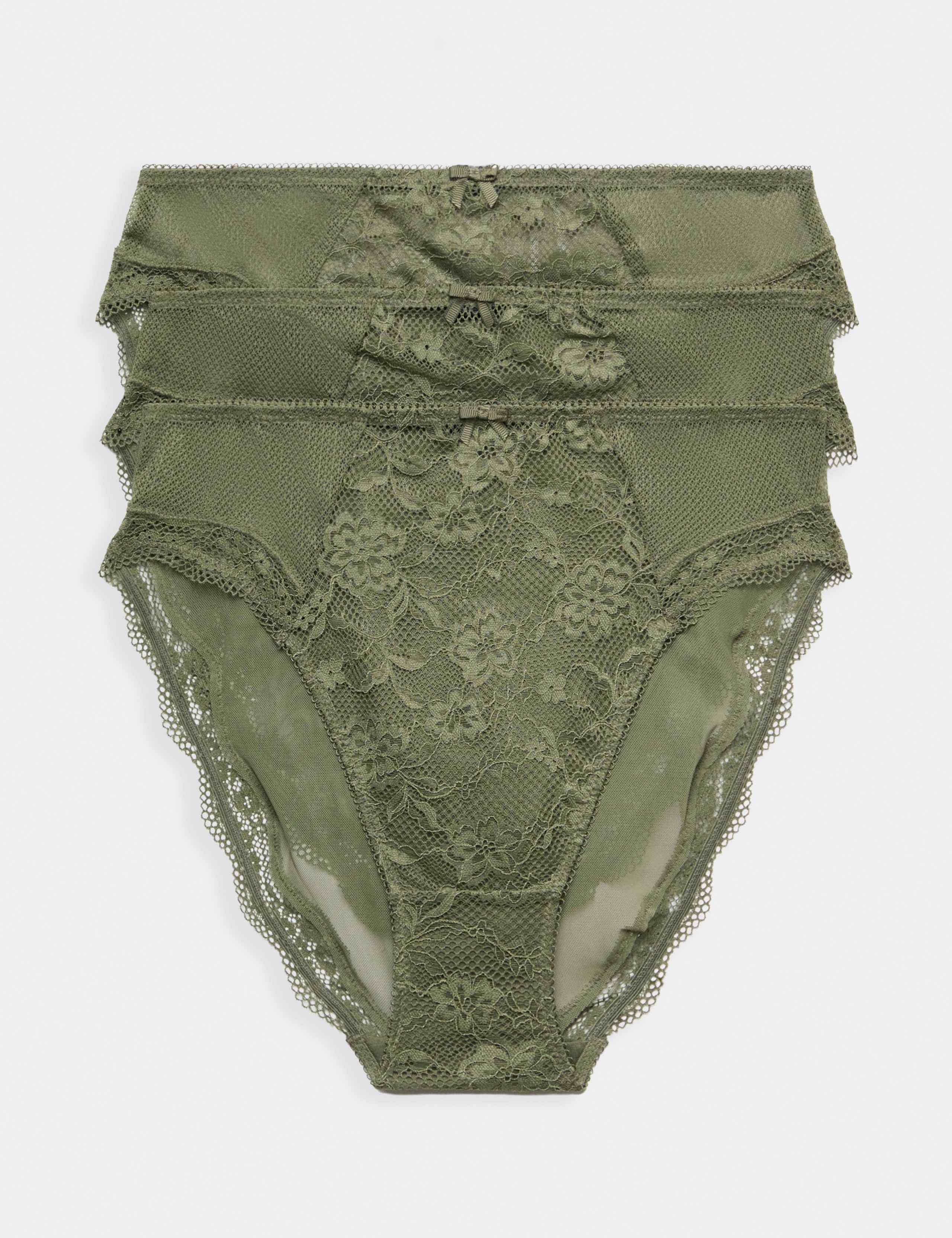 3pk Jasmine Lace High Waisted High Leg Knickers
