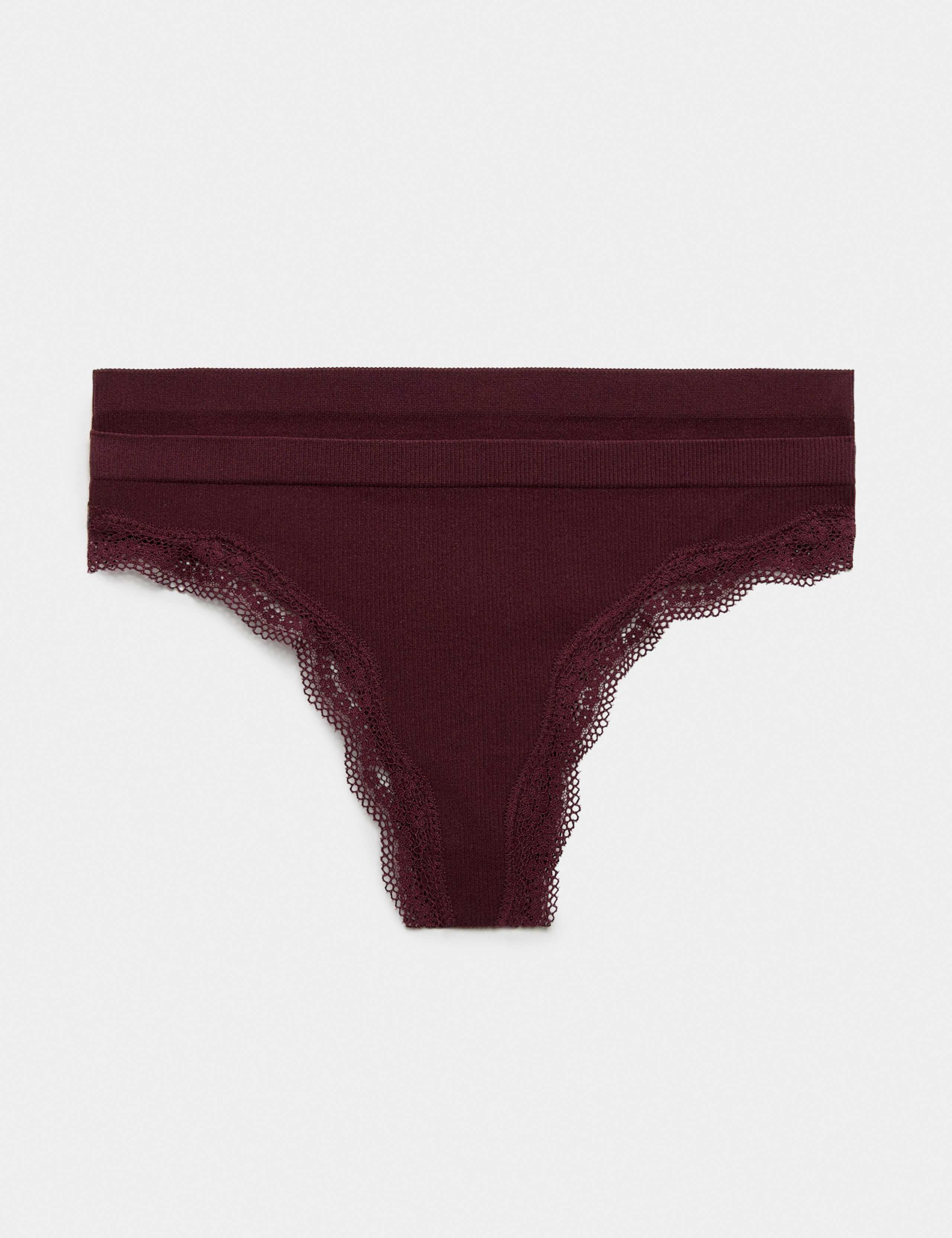 2 Pack Jasmine Lace Seamless Thongs