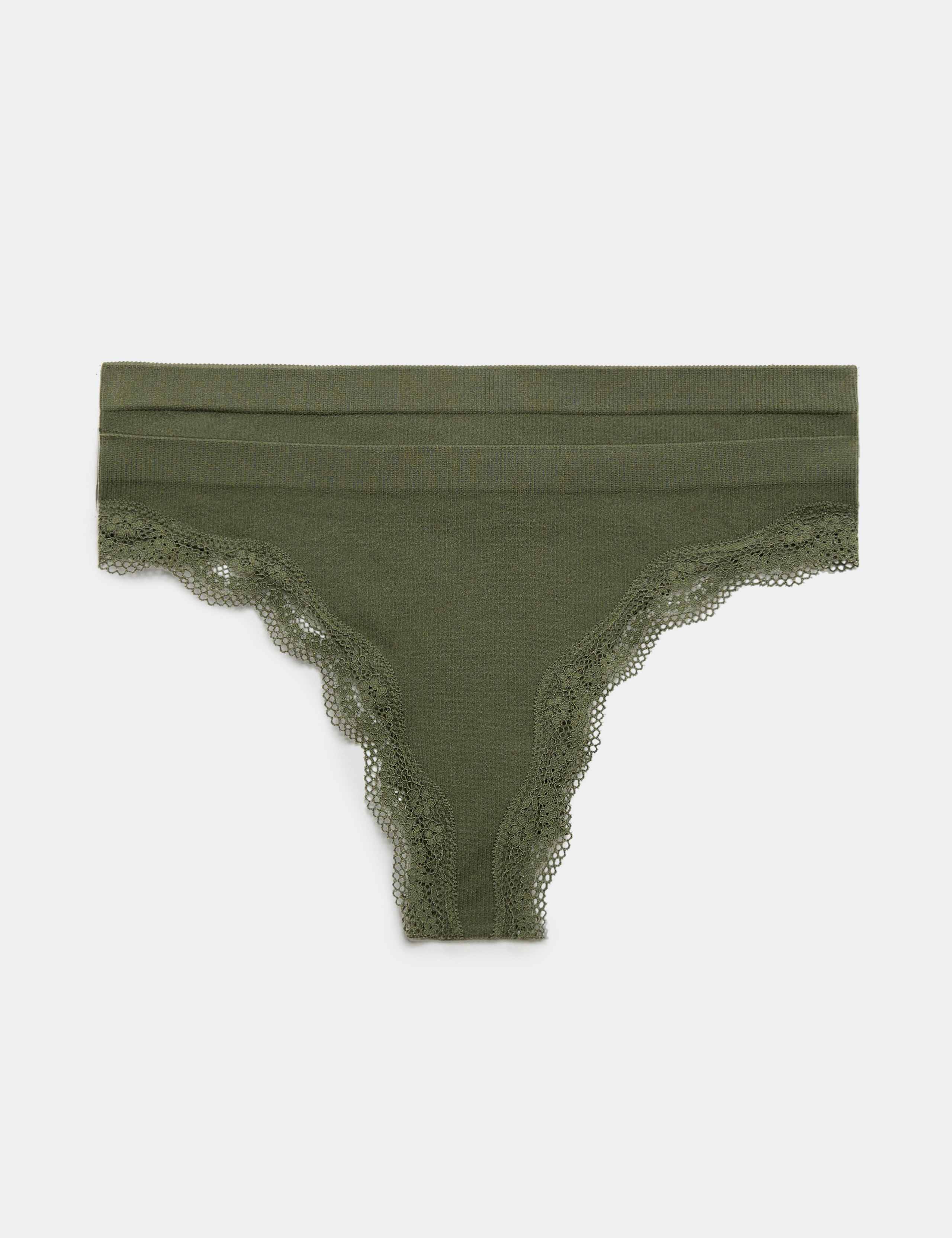 2 Pack Jasmine Lace Seamless Thongs