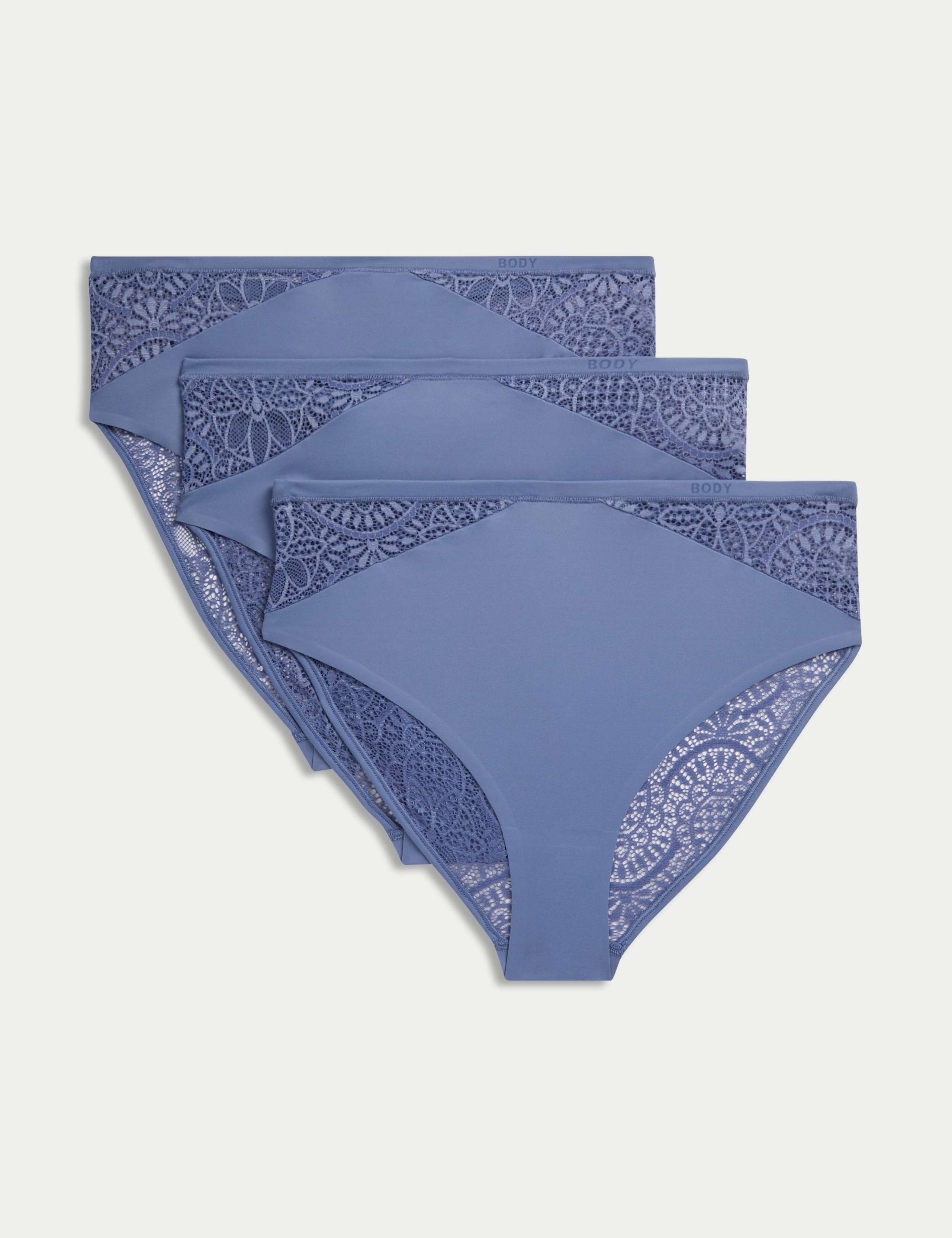 3pk Body Soft™ High Waisted Brazilian Knickers