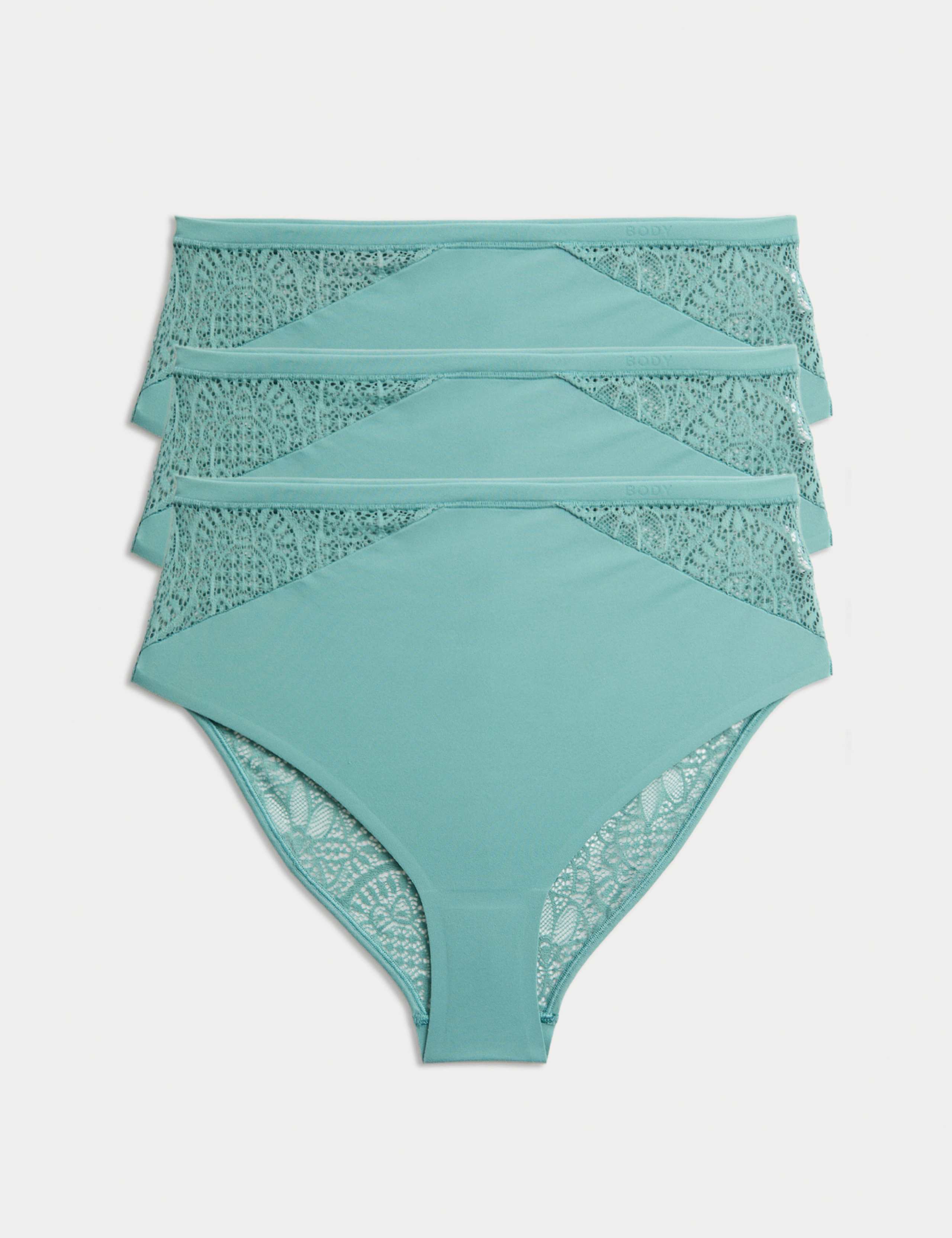 3pk Body Soft™ High Waisted Brazilian Knickers