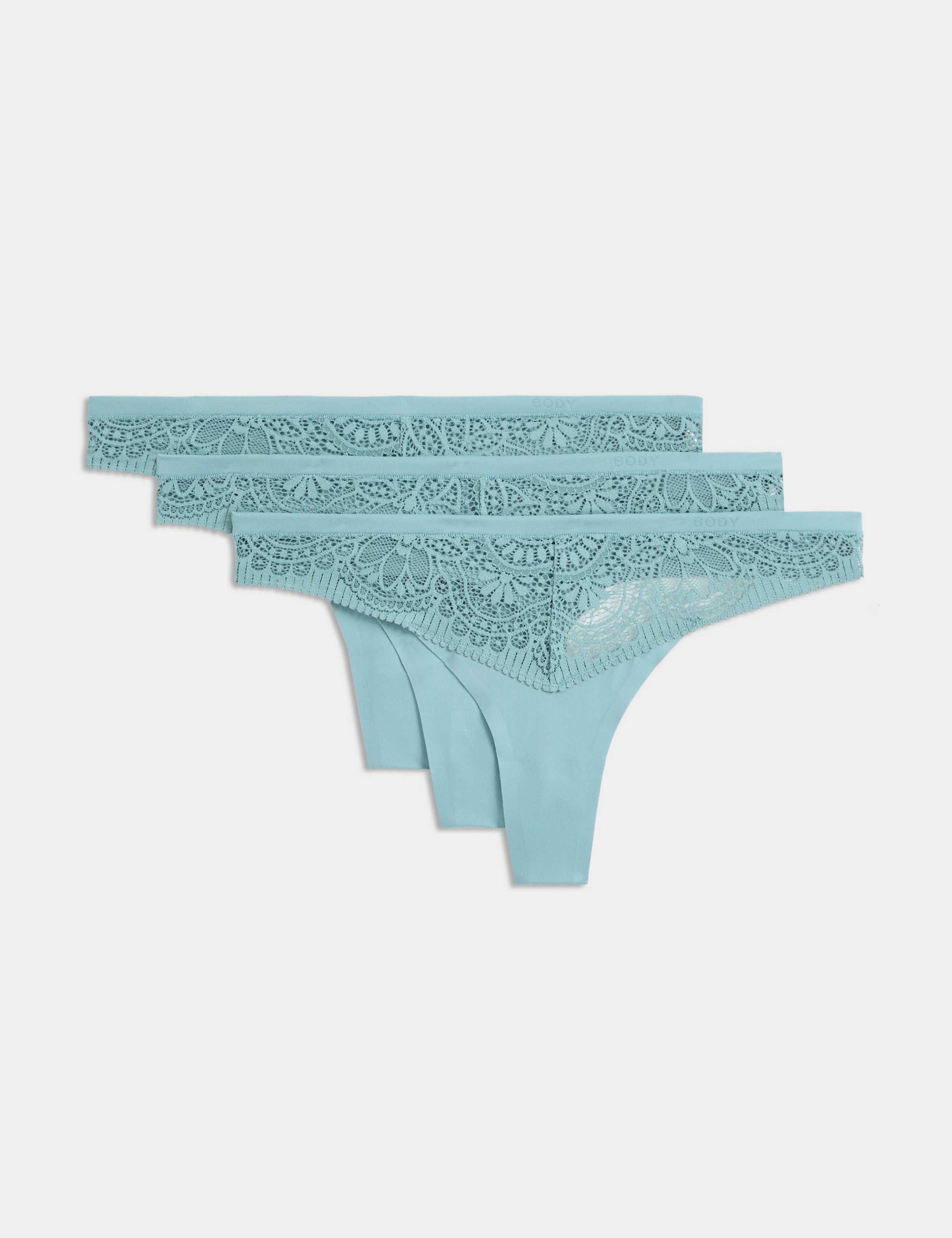 3pk Body Soft™ Lace Thongs