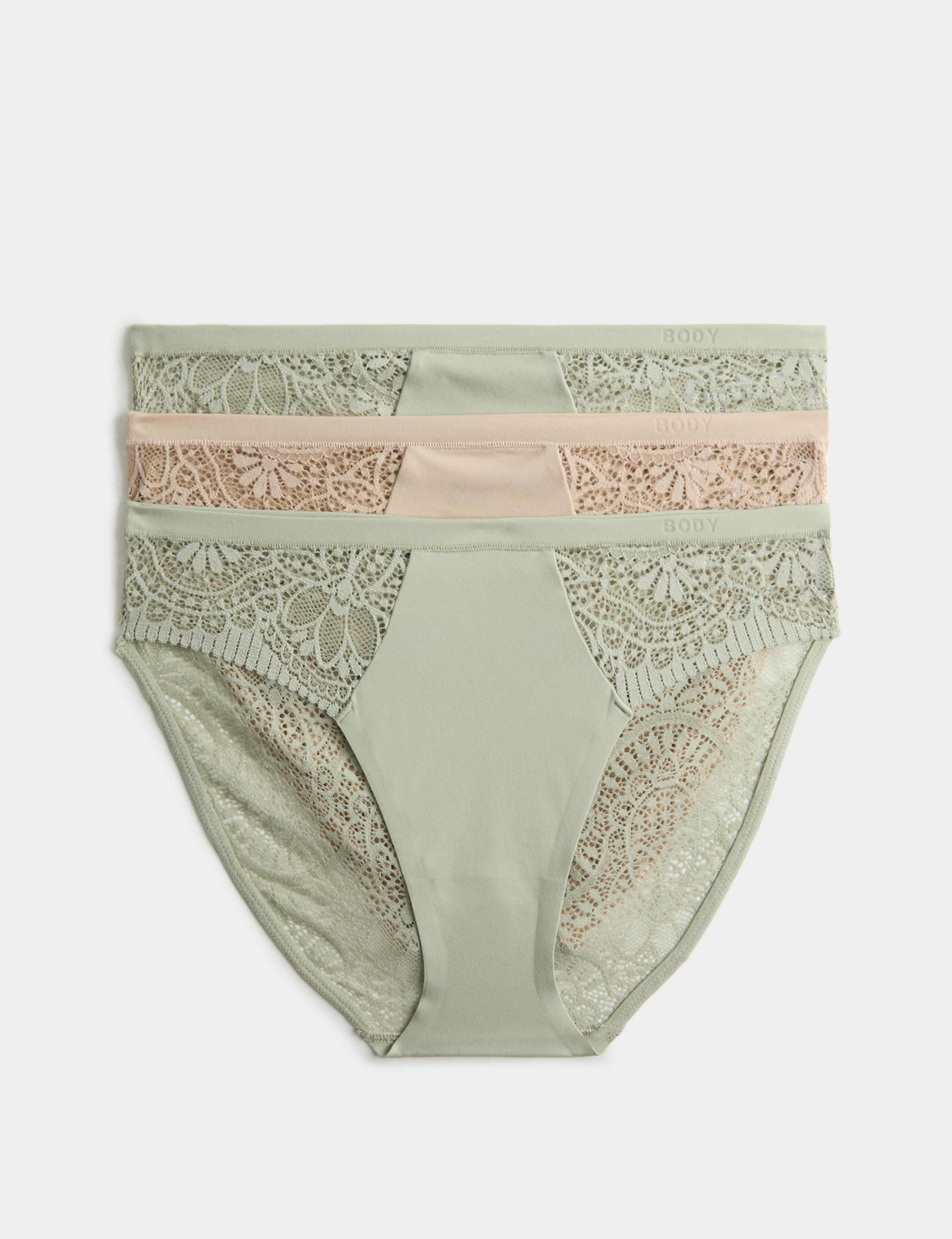 3pk Body Soft™ High Leg Knickers