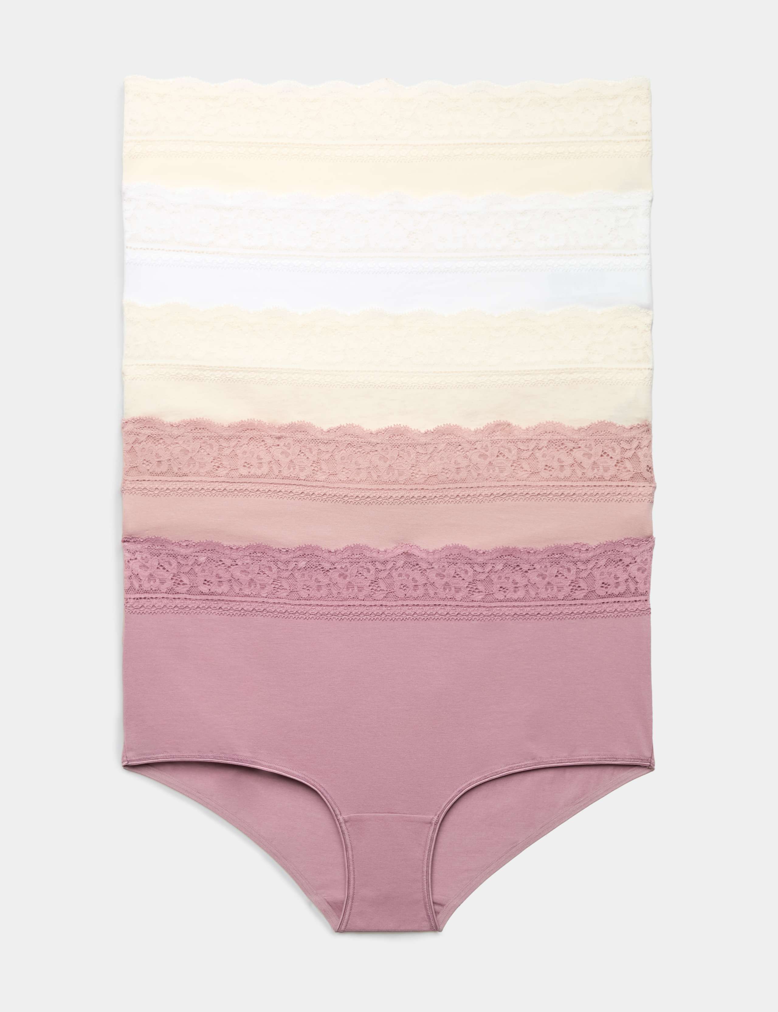5pk Cotton Lycra® & Lace High Rise Short