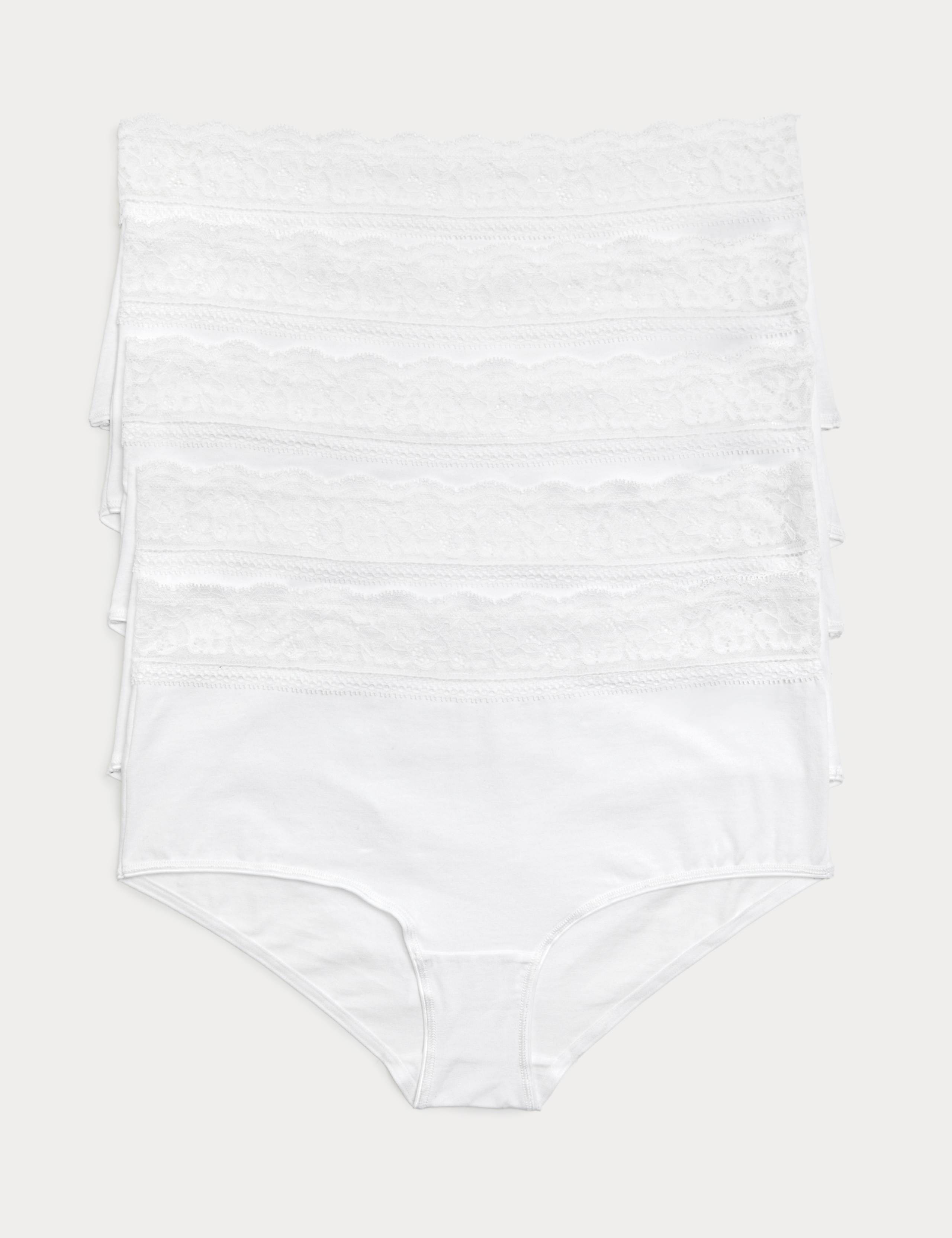 5pk Cotton Lycra® & Lace High Rise Shorts