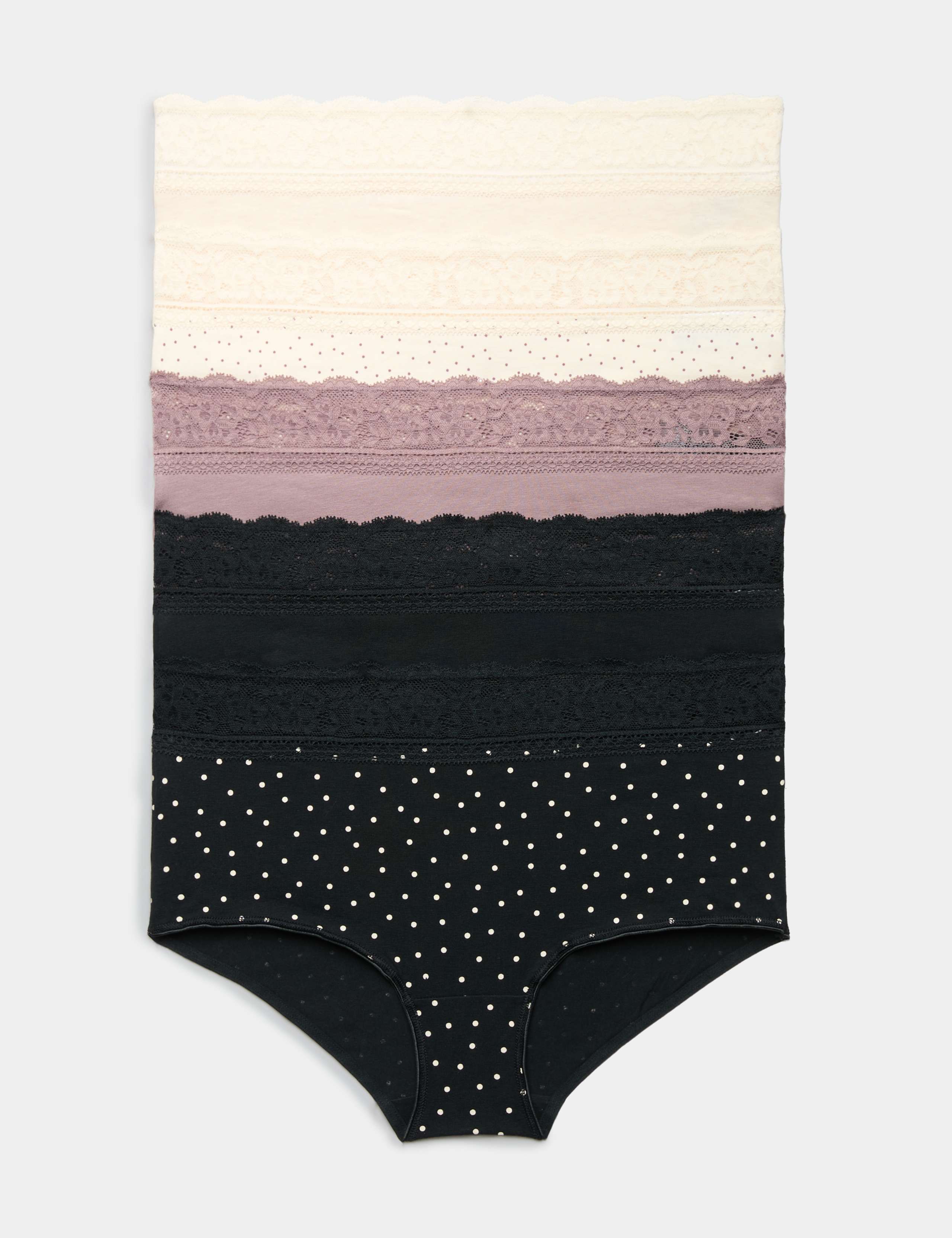 5pk Cotton Lycra® & Lace High Rise Shorts