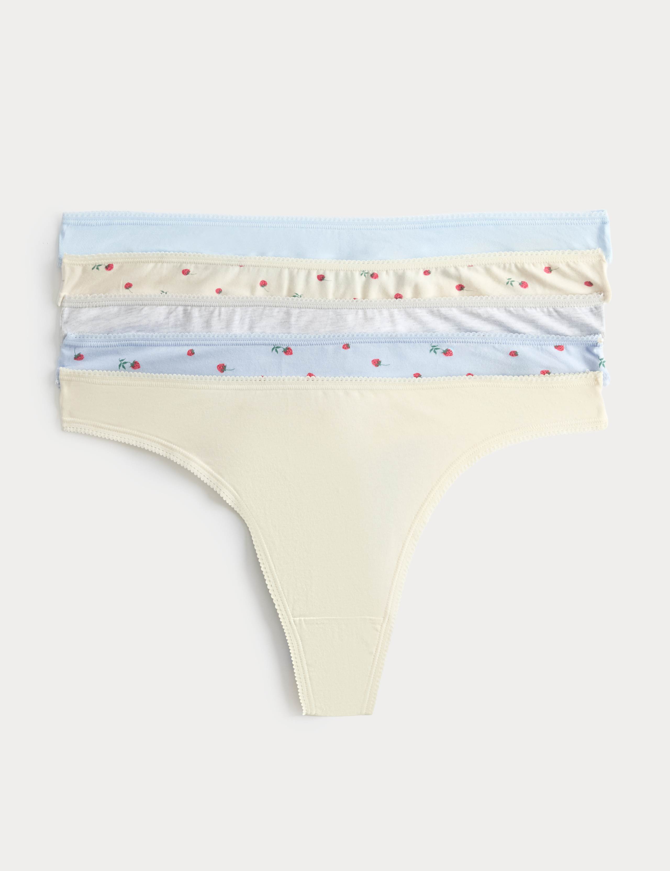 5 Pack Cotton Lycra® Thongs
