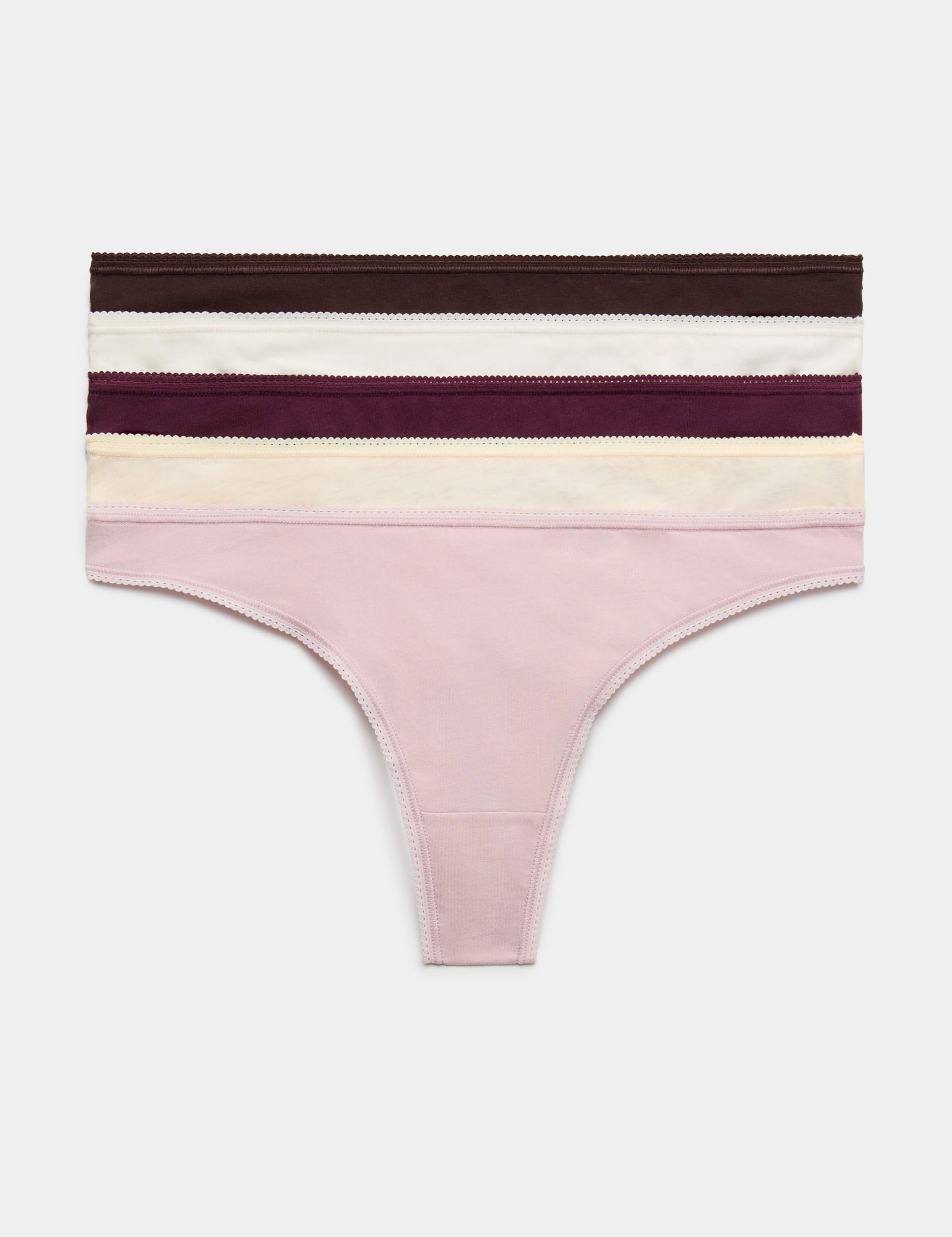 5 Pack Cotton Lycra® Thongs