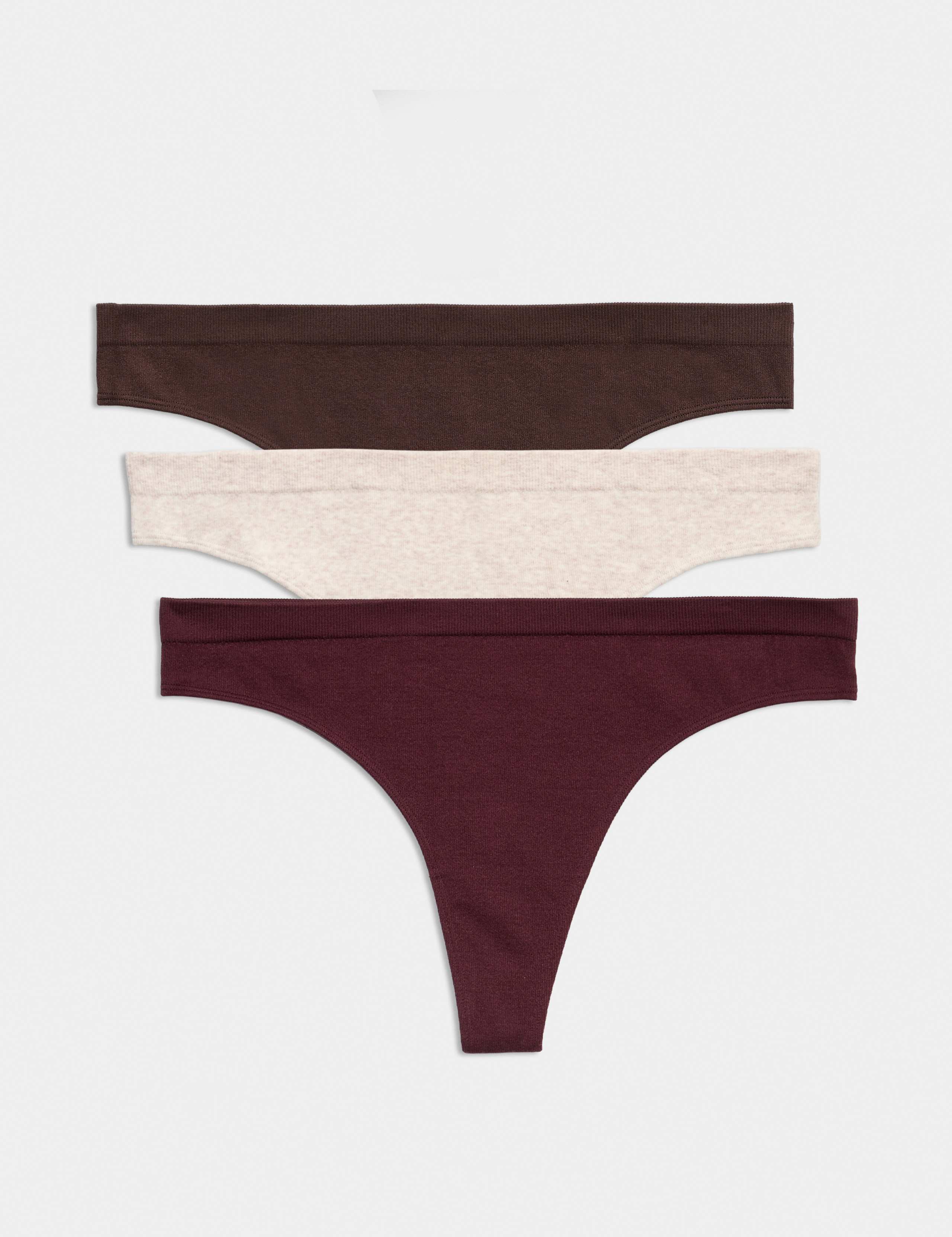 3 Pack Comfort Rib Seamless Thongs
