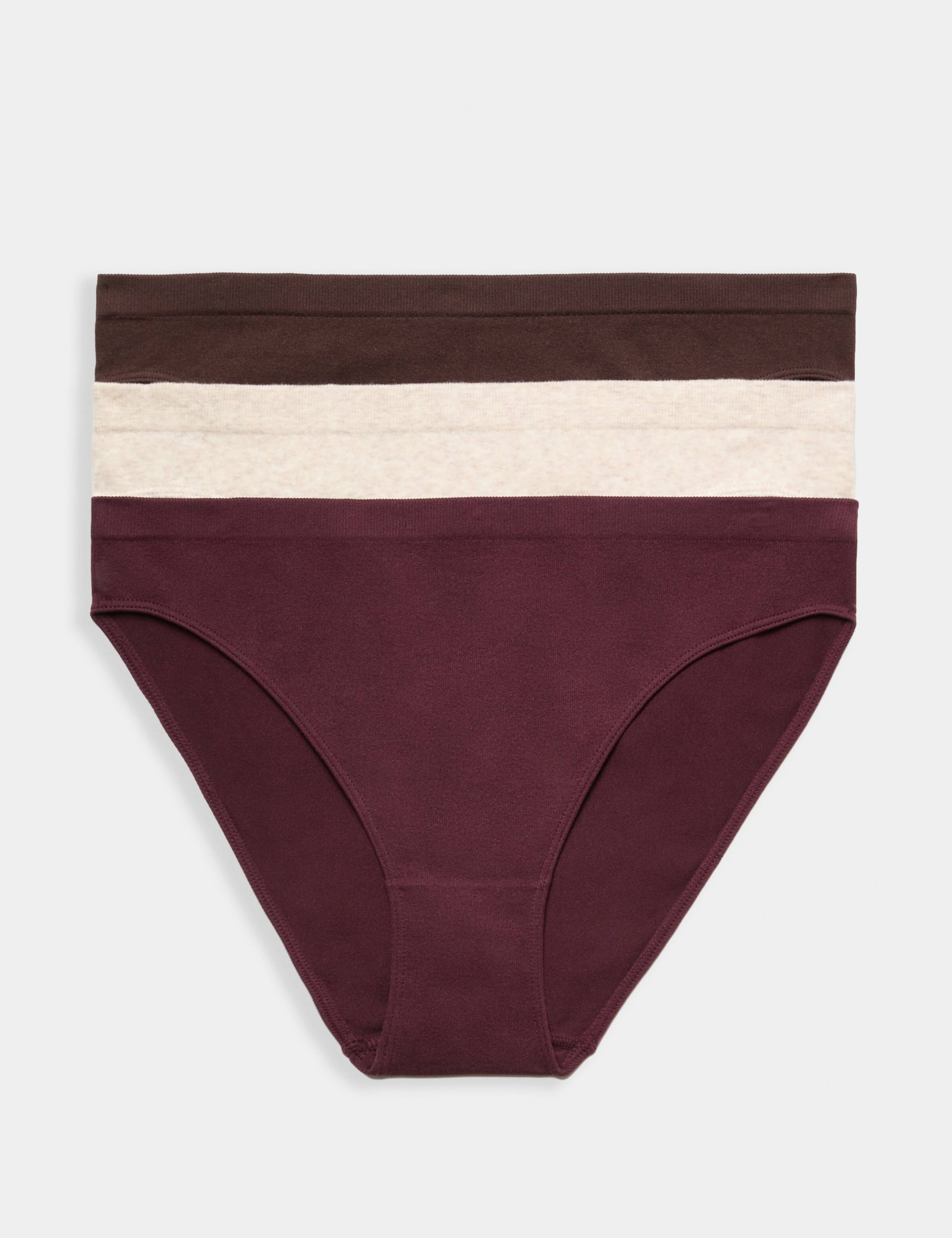 3 Pack Comfort Rib Seamless High Leg Knickers