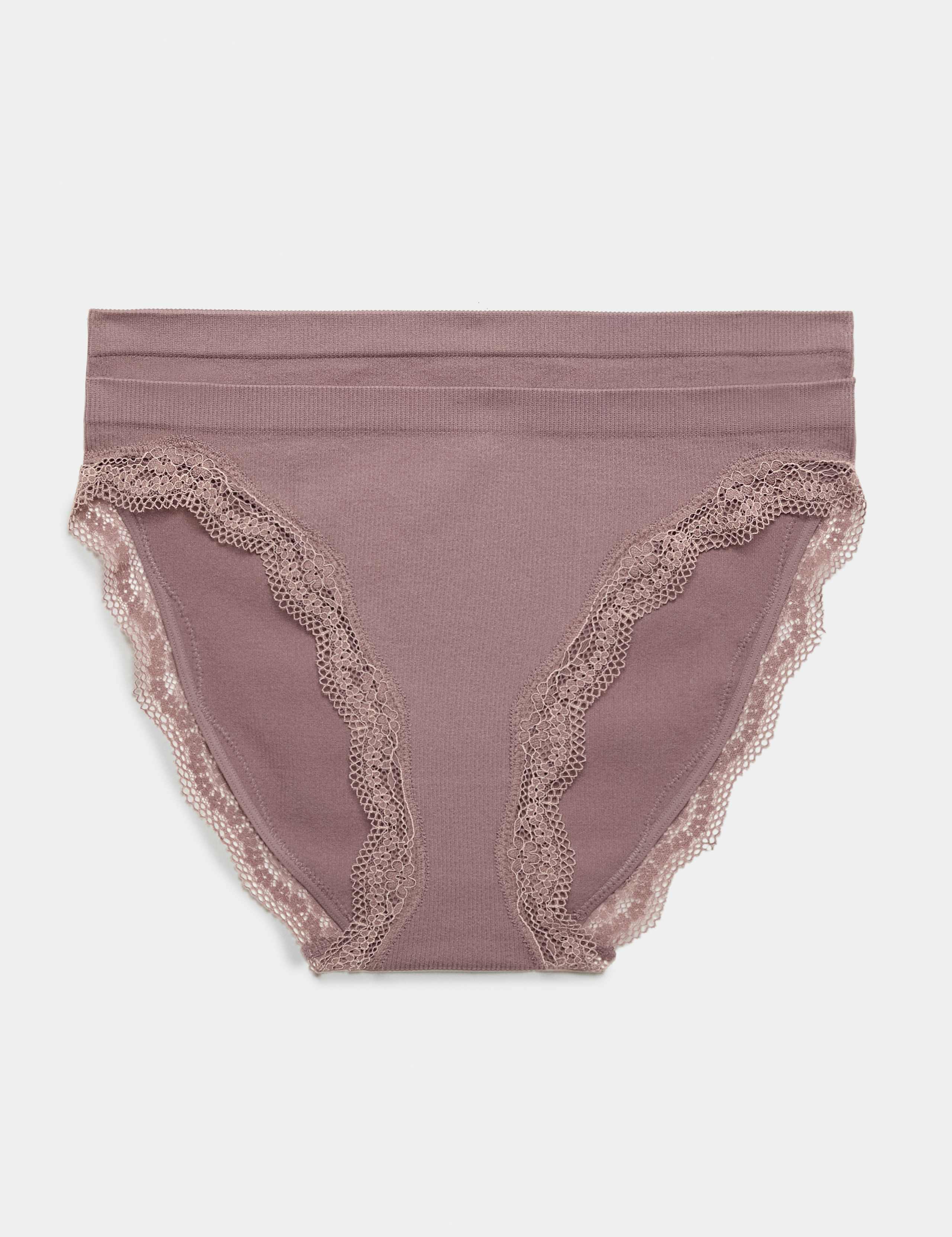 2 Pack Jasmine Lace High Leg Knickers