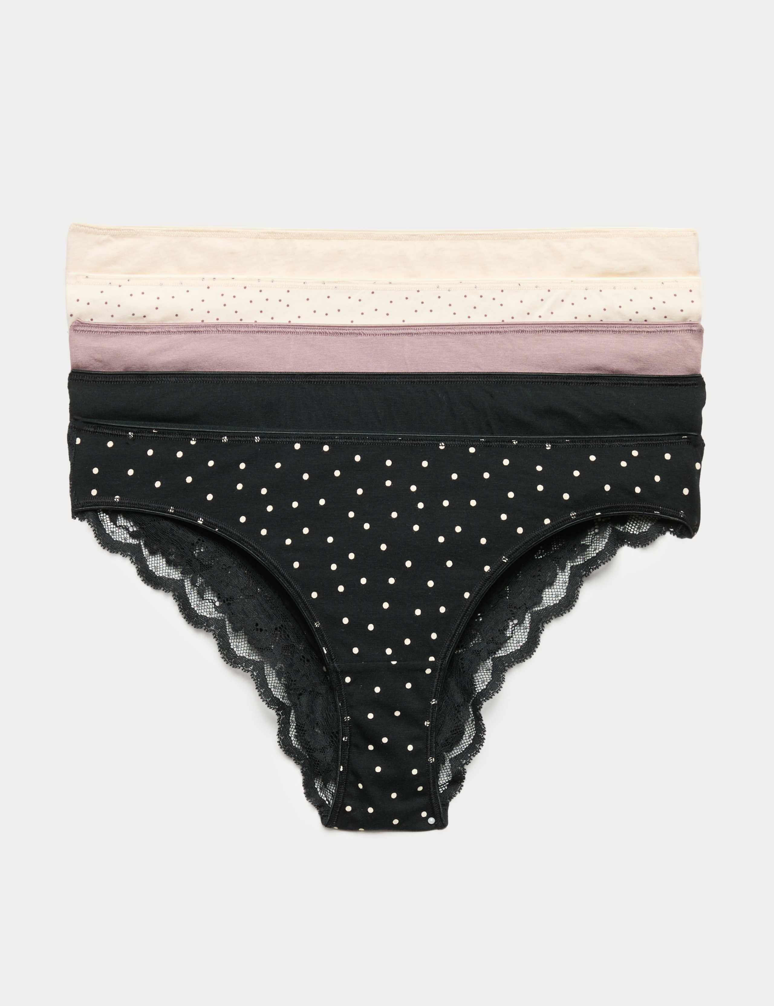 5pk Cotton Rich Printed Brazilian Knickers
