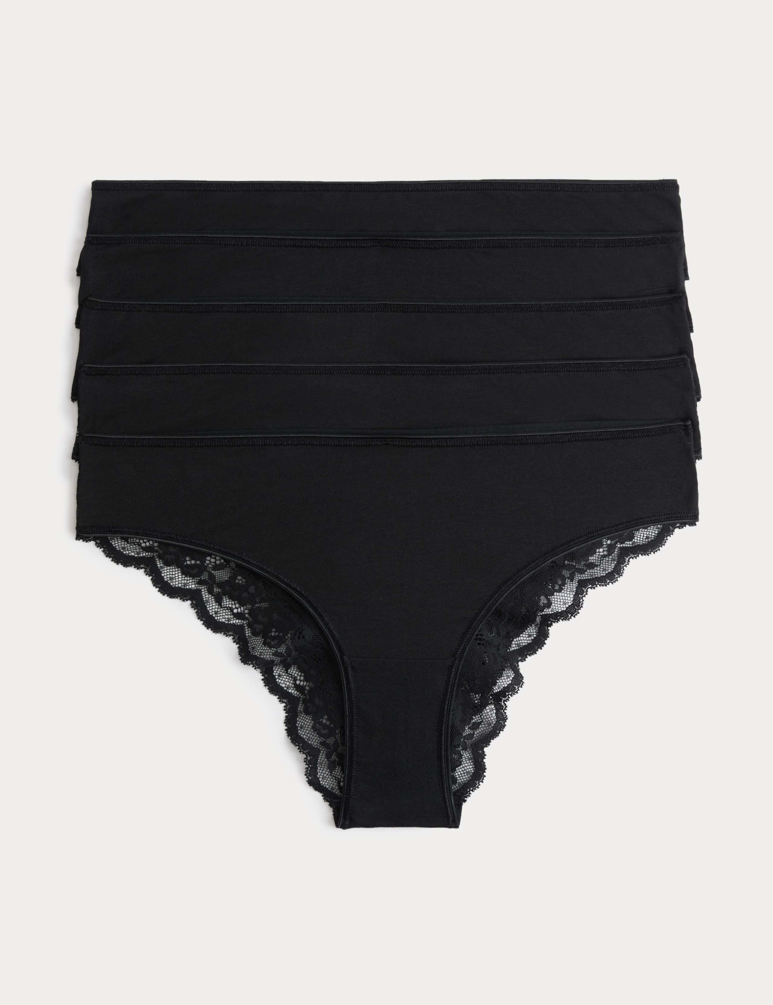 5pk Cotton Rich Printed Brazilian Knickers