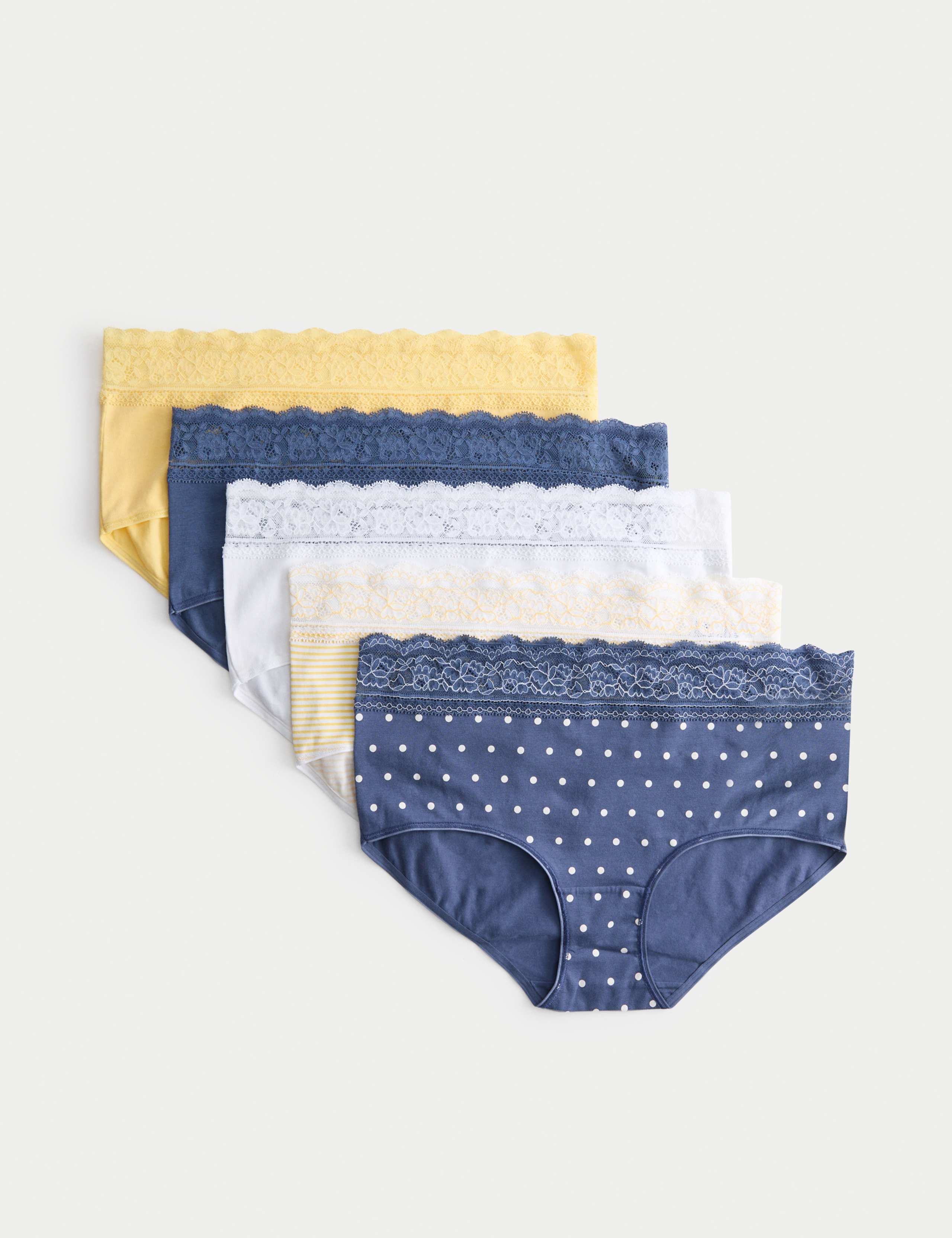5pk Cotton Rich Printed High Rise Shorts