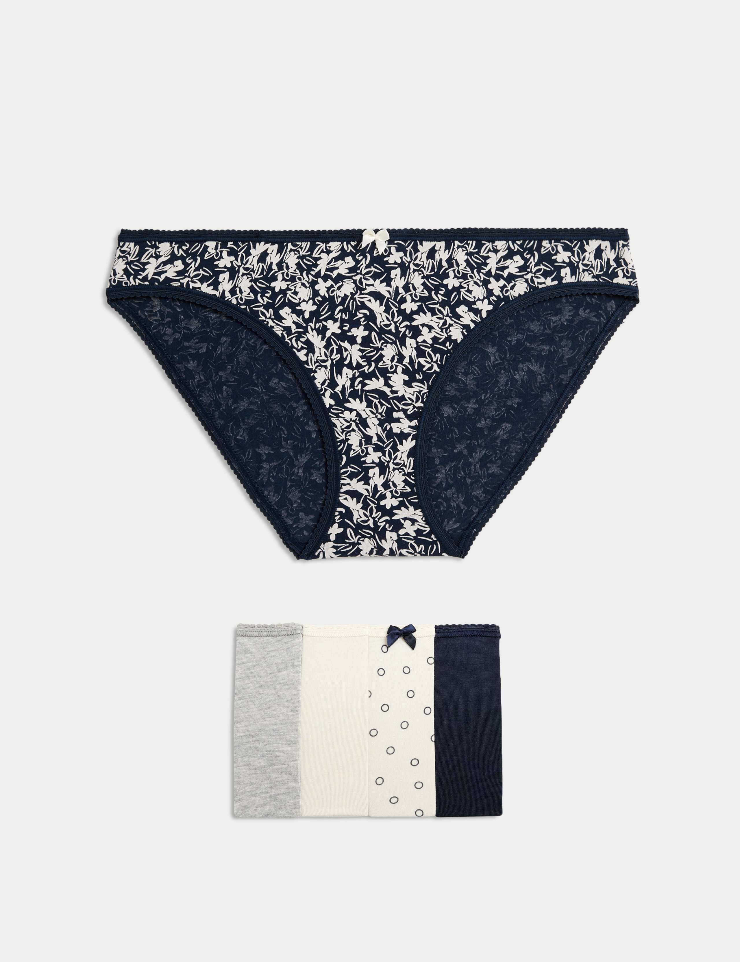 5pk Cotton Lycra™ Printed Bikini Knickers
