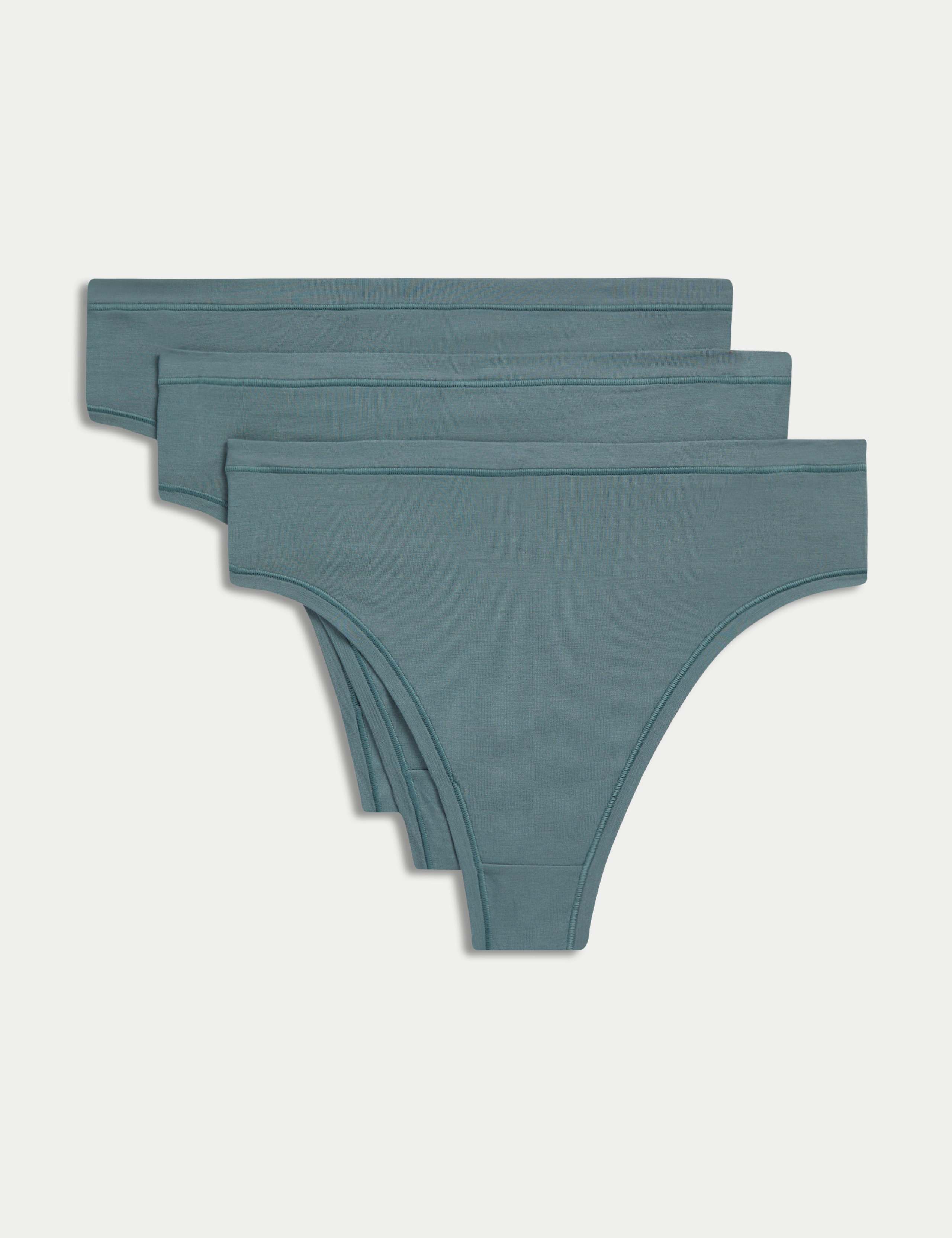 3pk Flexifit™ Modal High Waisted Thongs