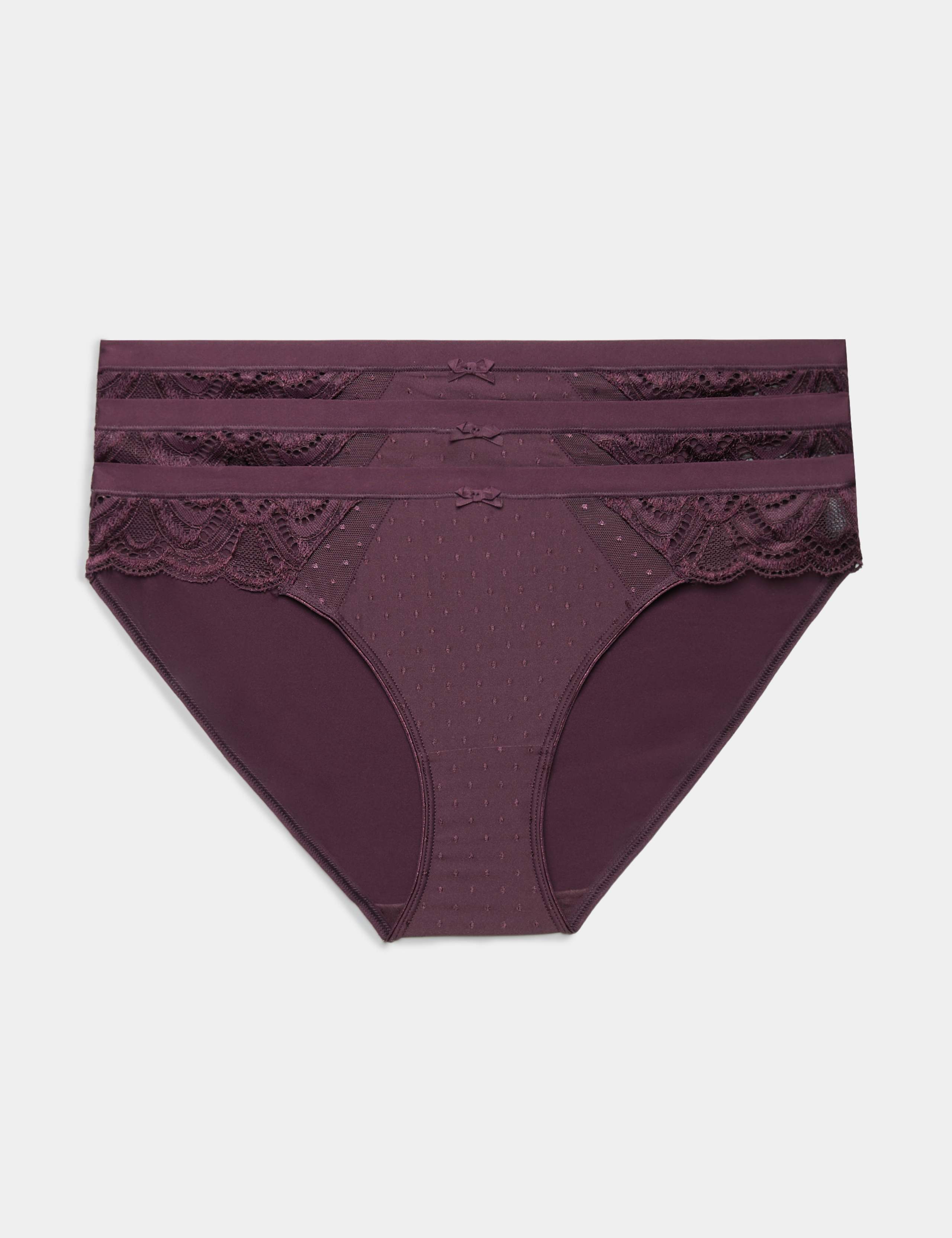 3pk Amelia Lace Bikini Knickers