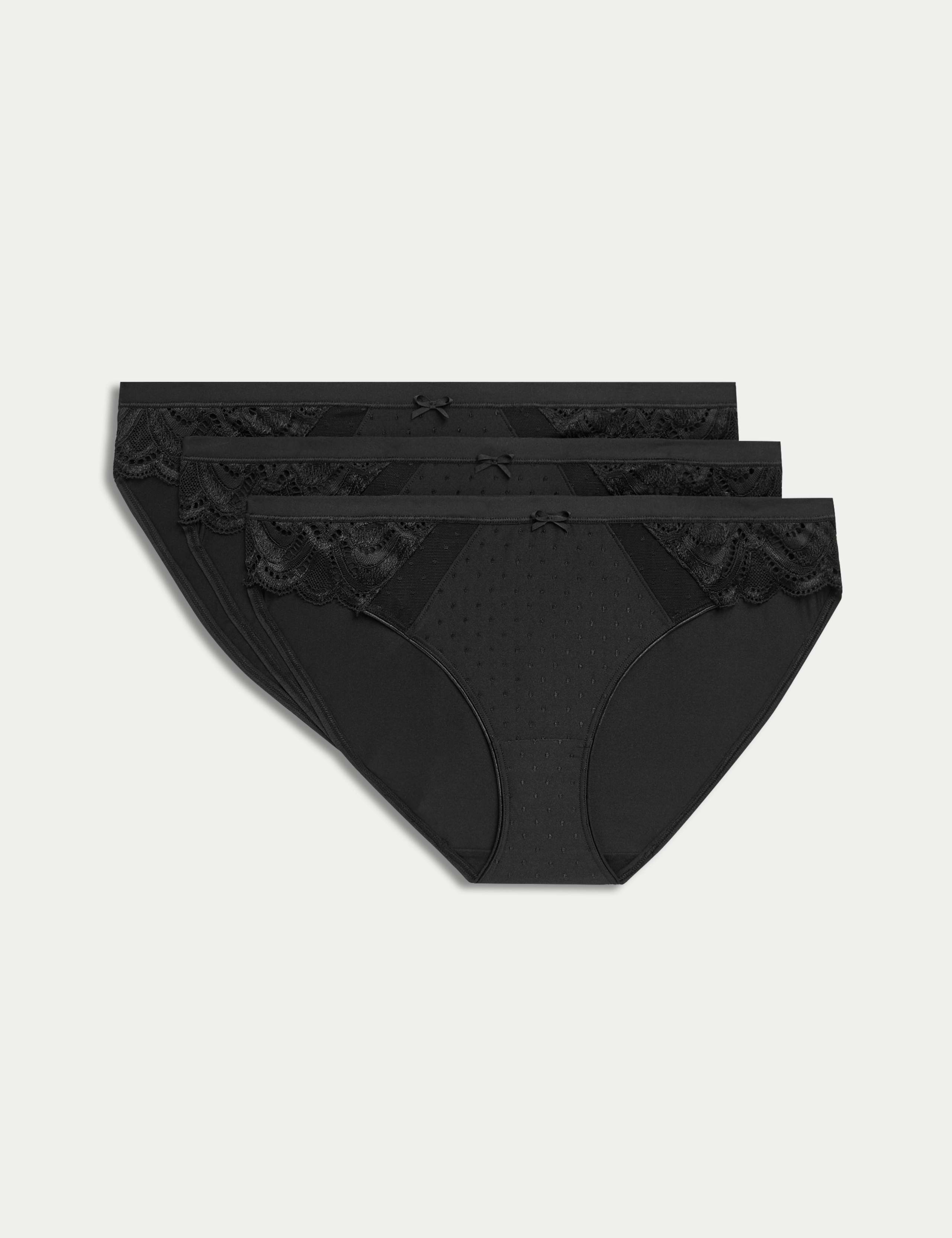 3pk Amelia Lace Bikini Knickers