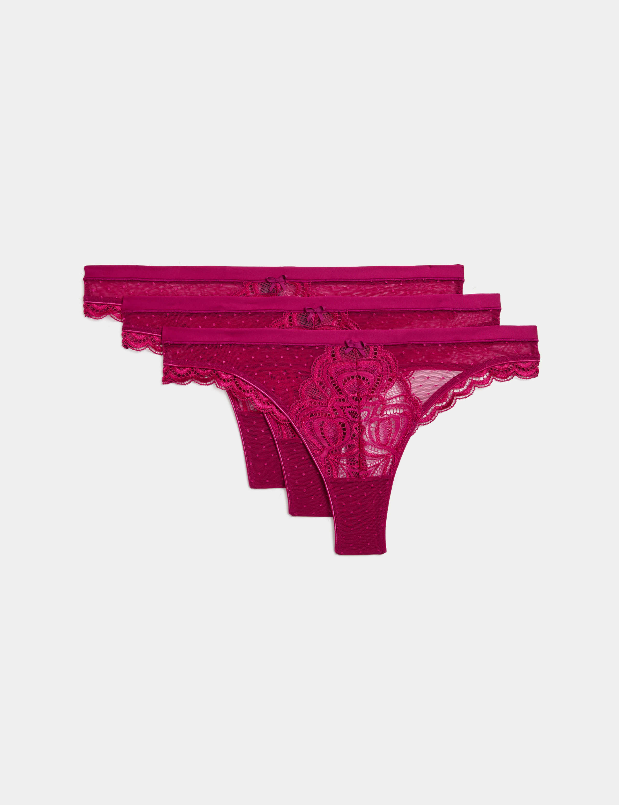 3pk Amelia Lace Thongs