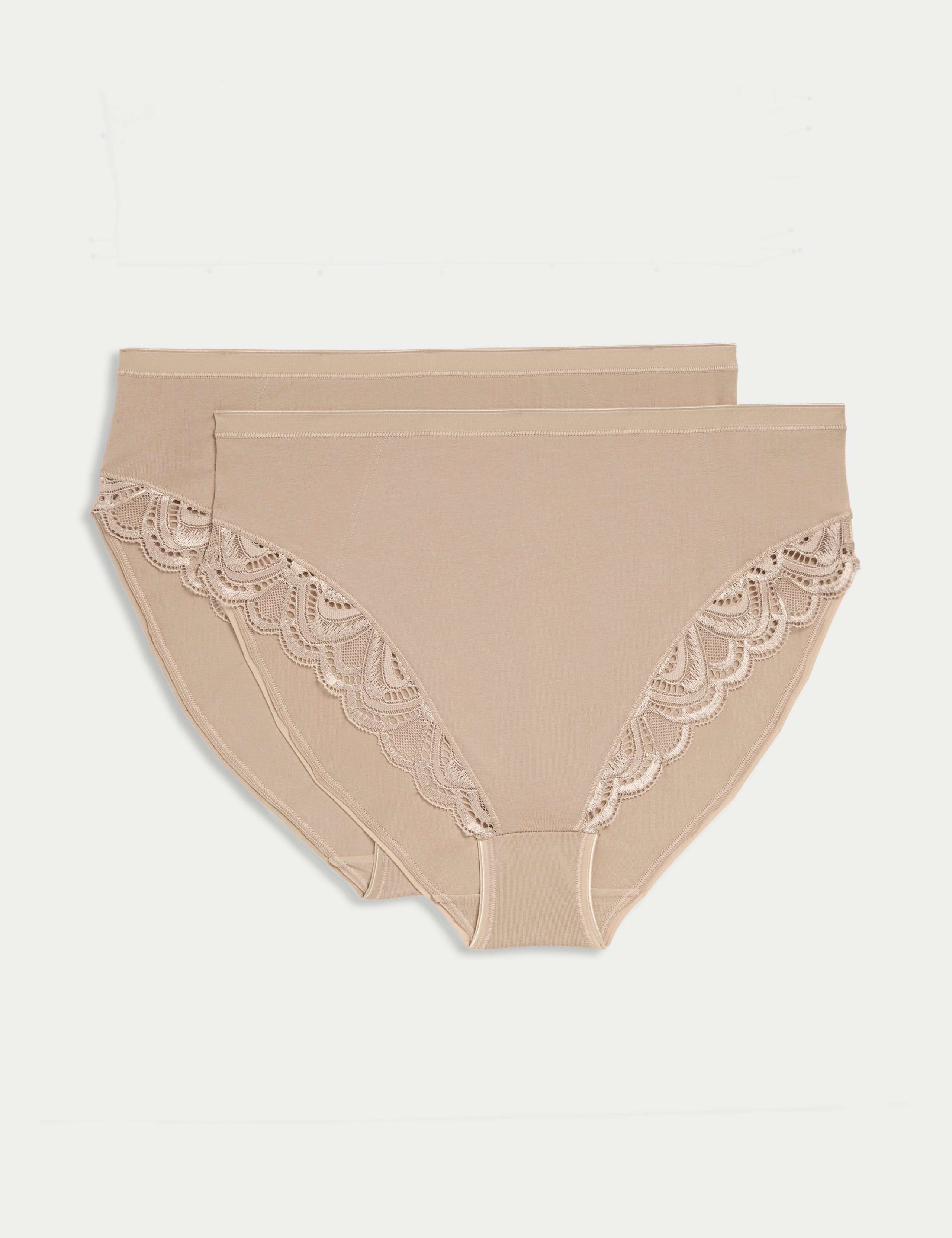 2pk Amelia Lace Cotton Rich Shaping Knickers