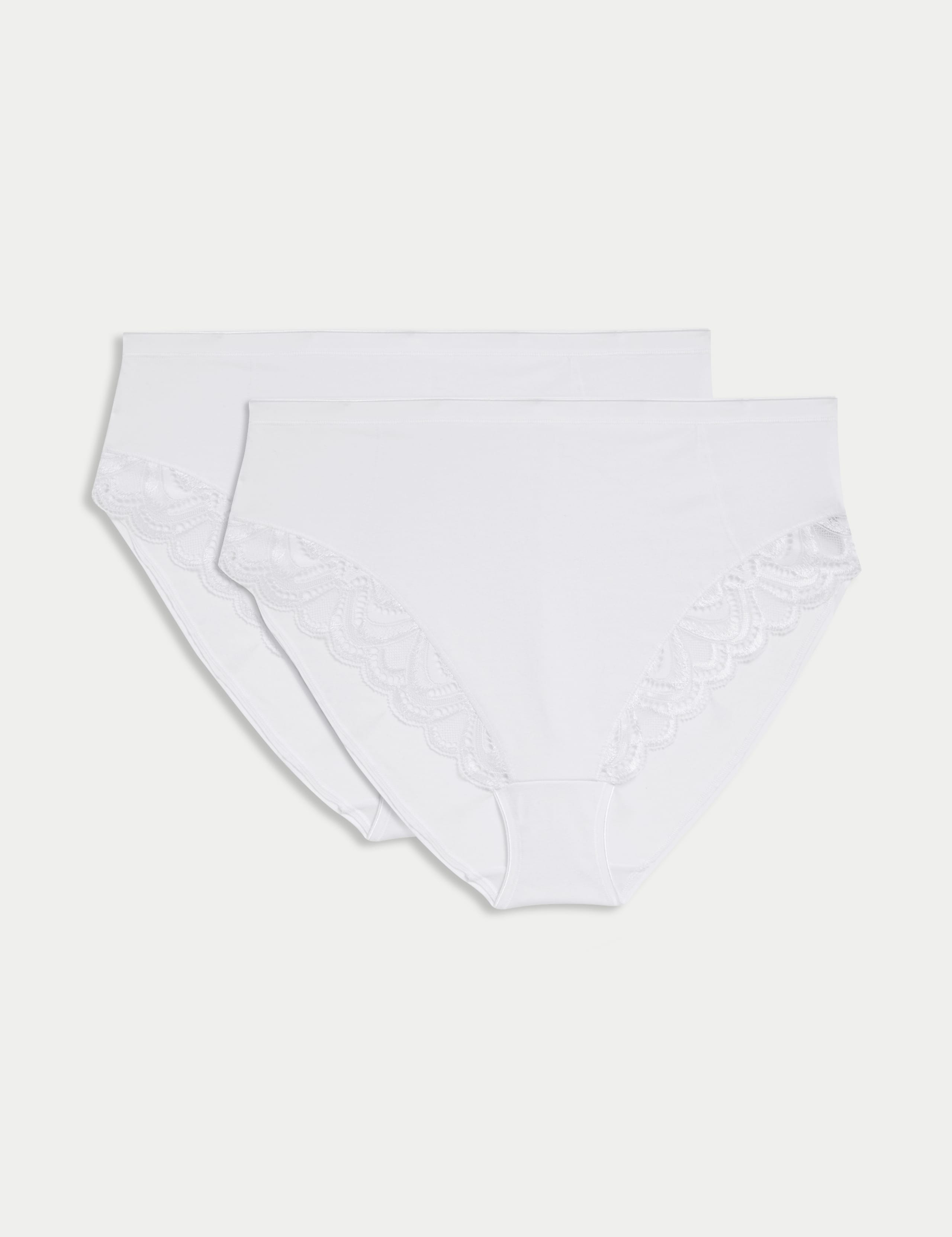 2pk Amelia Lace Cotton Rich Shaping Knickers